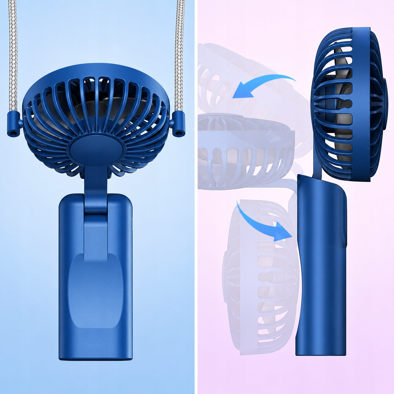 USB Fan Quiet Mini Handheld Desk Fan 5000mAh TOPK K38 Functions tilt angle adjustment