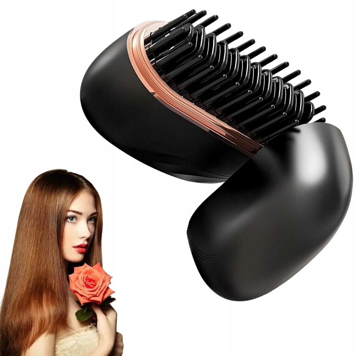 USB Hair Straightening Brush – Mini Travel Straightener, Compact
