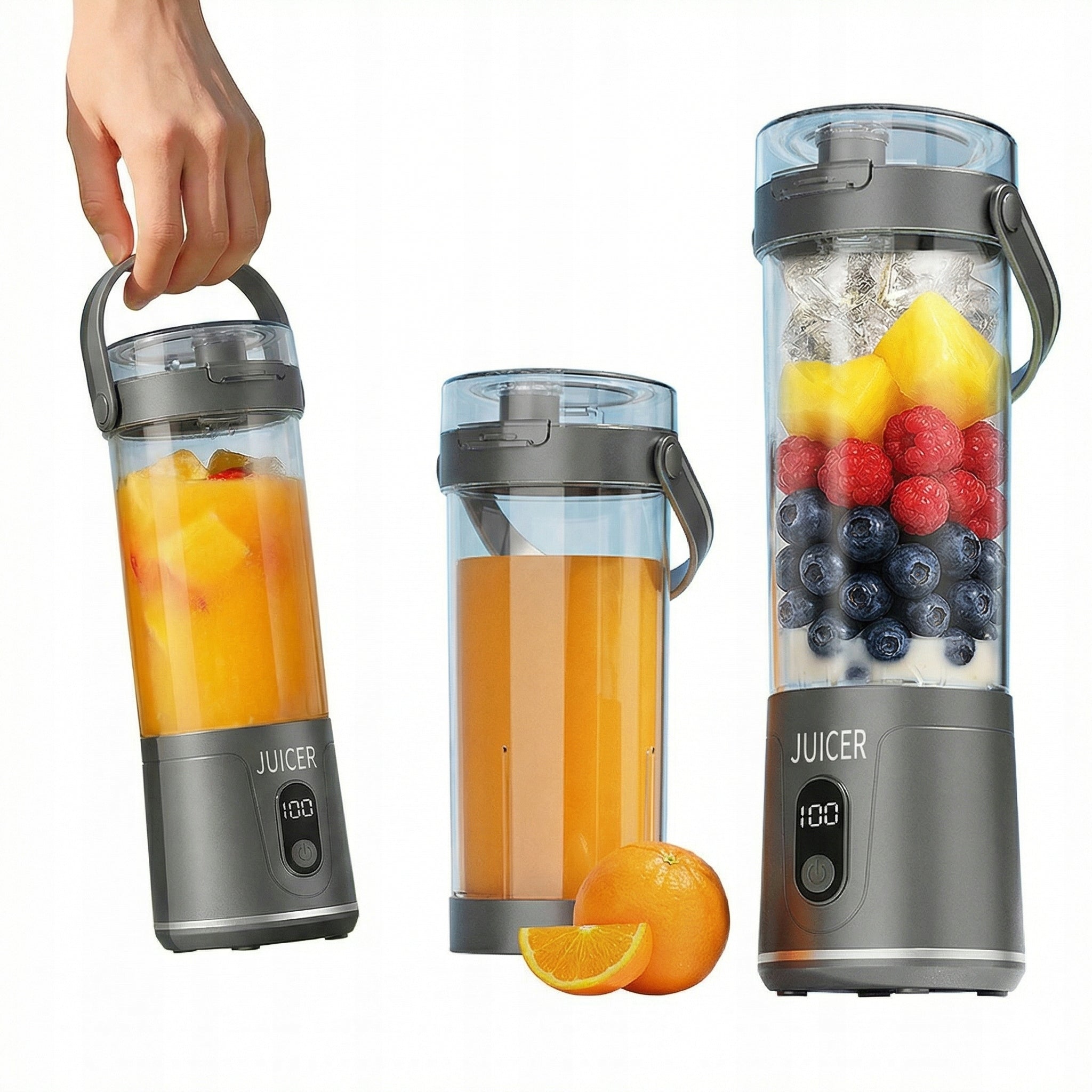 USB Portable Wireless Blender | Next Generation Premium Blender Grey