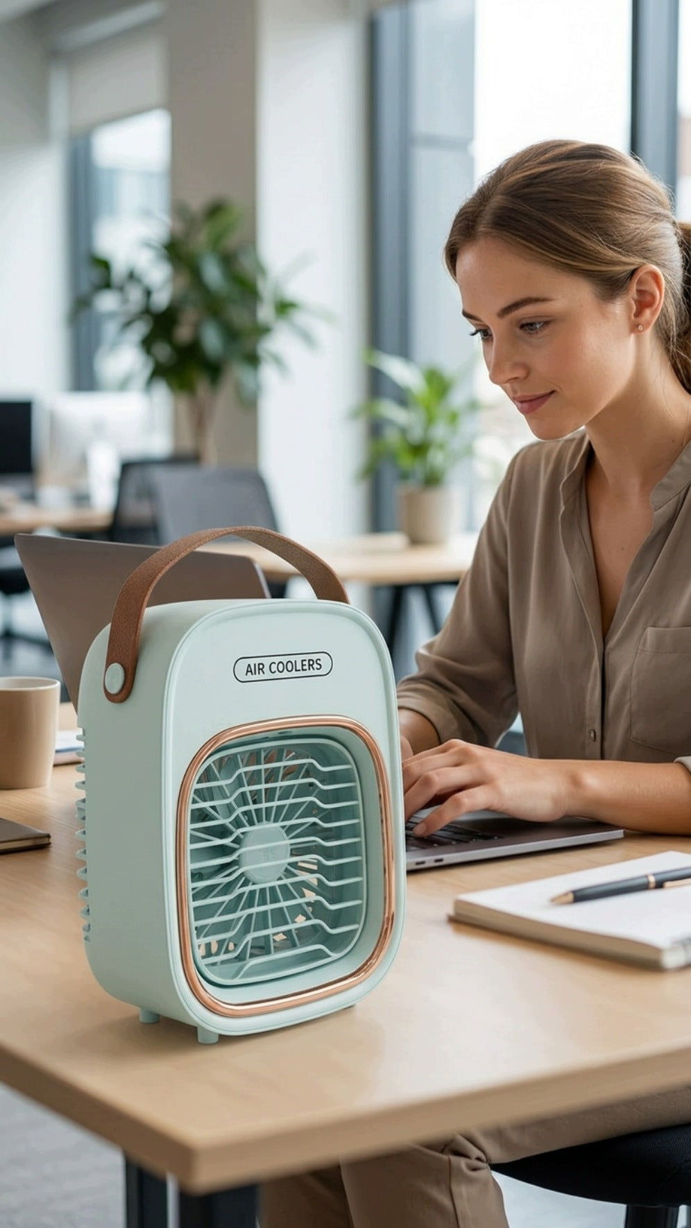 USB fan with humidifier Portable Air conditioner 3 Modes 14 × 18 cm Brand no brand