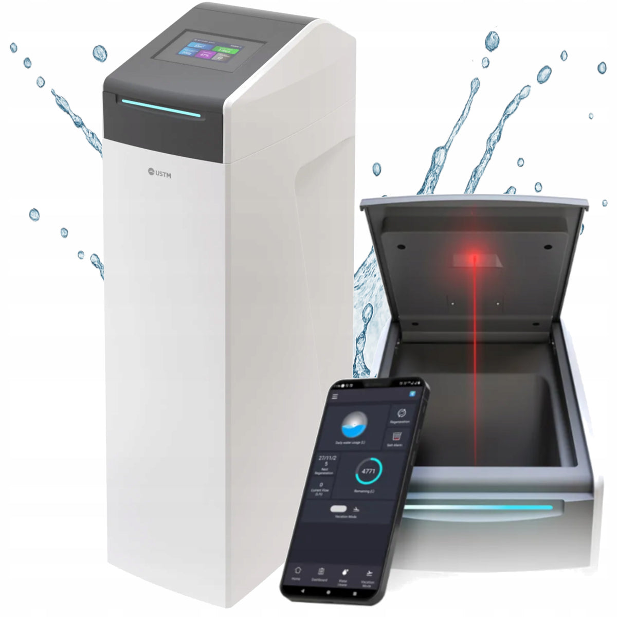 USTM LASER SOFTENER WATER TREATMENT PLANT 30L SMART PREMIUM WITH APPLICATION