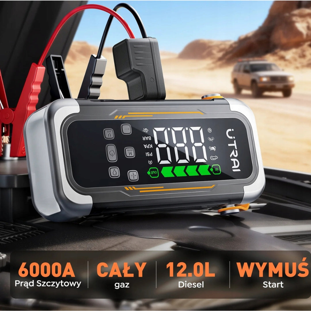 UTRAI 5IN1 STARTER 6000A COMPRESSOR 150PSI BLOWER AND POWERBANK PD30W Model JS-40