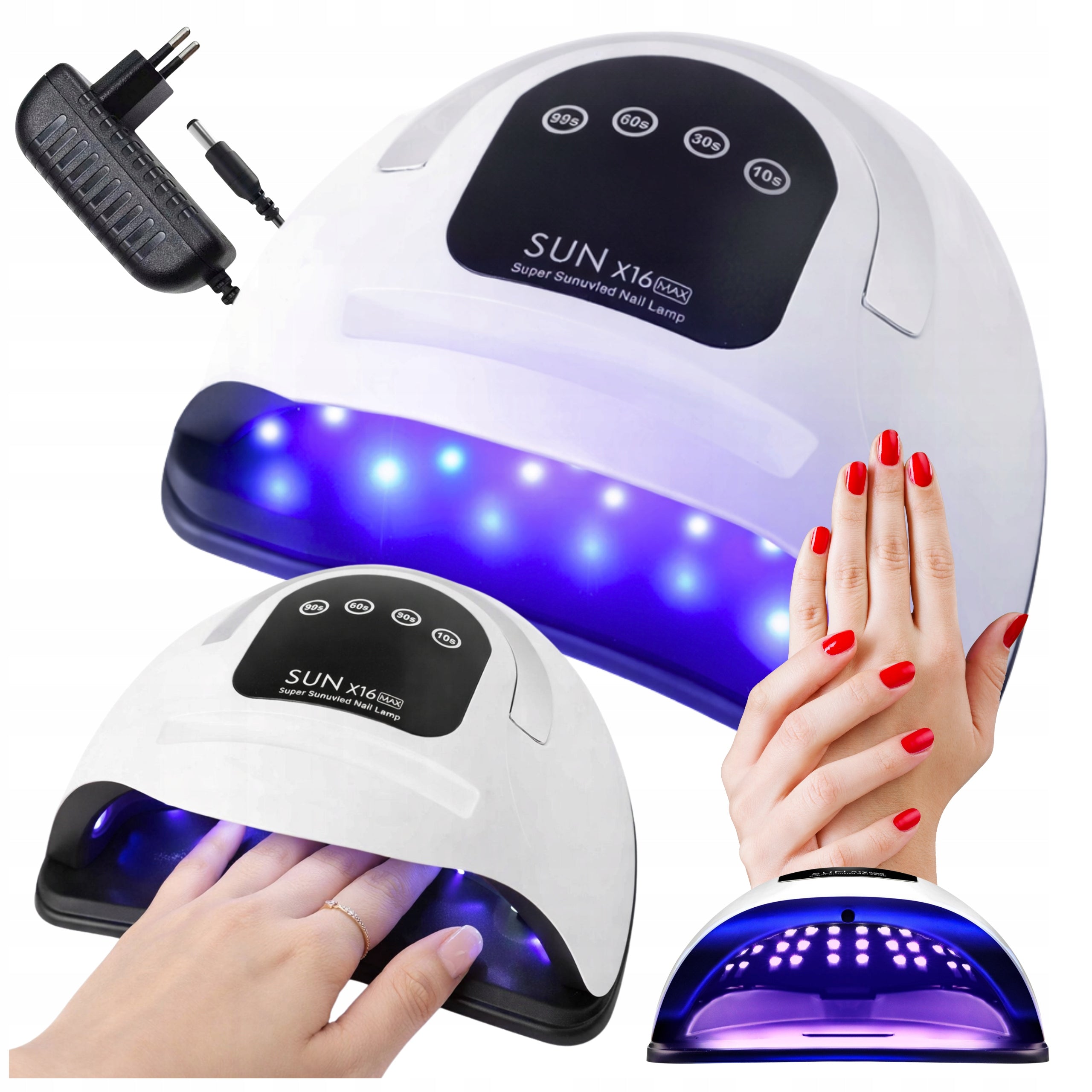 UV LAMP FOR NAILS HYBRID GELS 320 IN 72 LED STRONG UV LED SUN X16 LCD