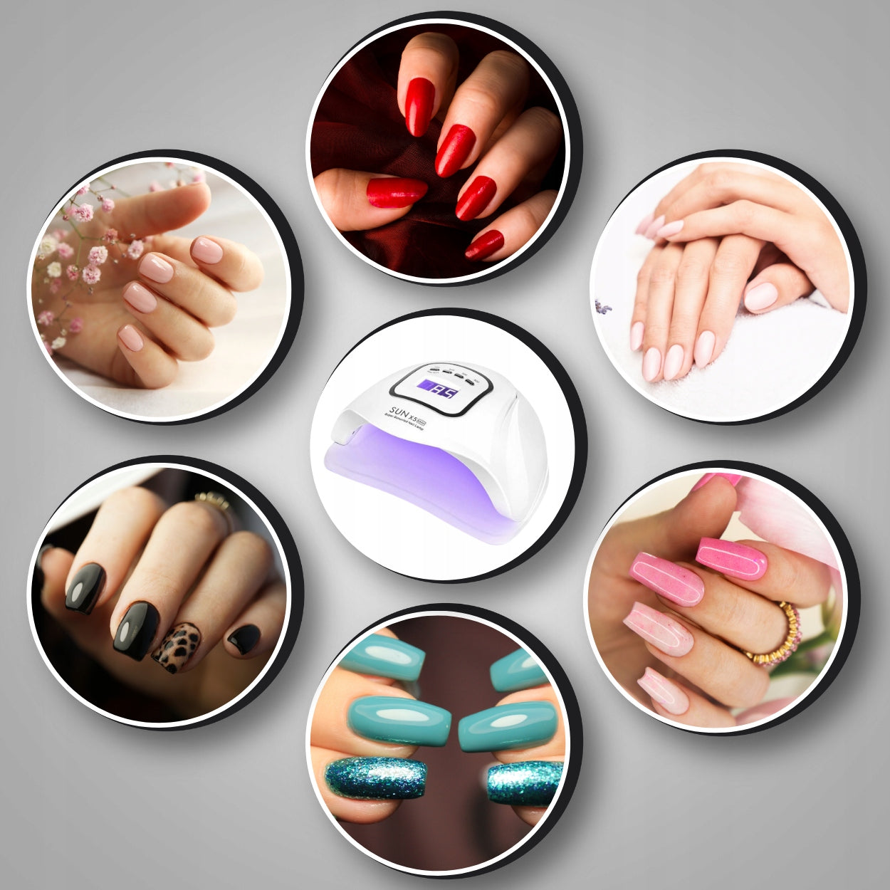 UV LAMP FOR NAILS LED 80W FOR HYBRID GELS STRONG SUN X5 MAX WHITE LCD Brand Sun