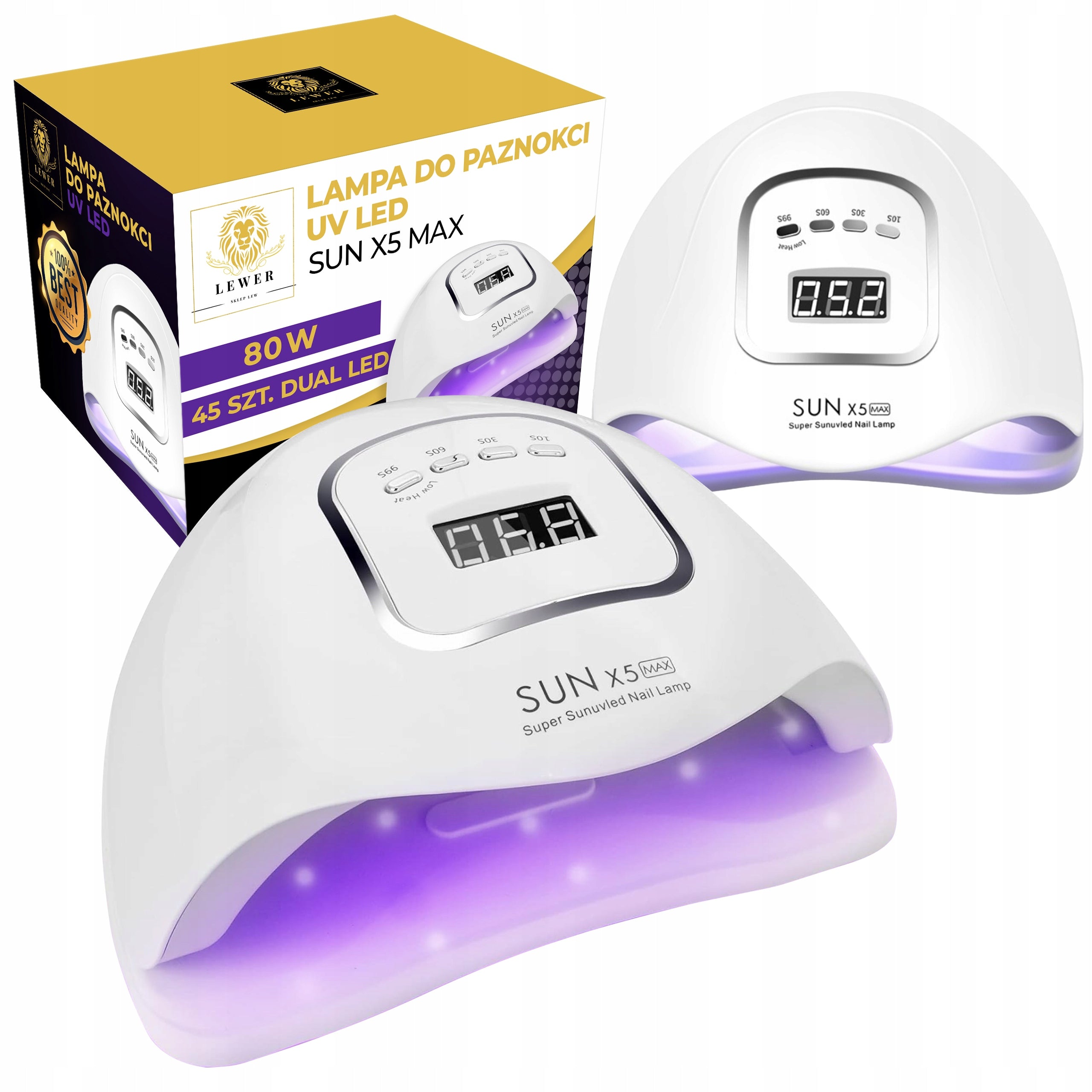 UV LED 80W NAIL LAMP FOR HYBRID GELS STRONG HYBRIDS SUN X5 MAX LCD