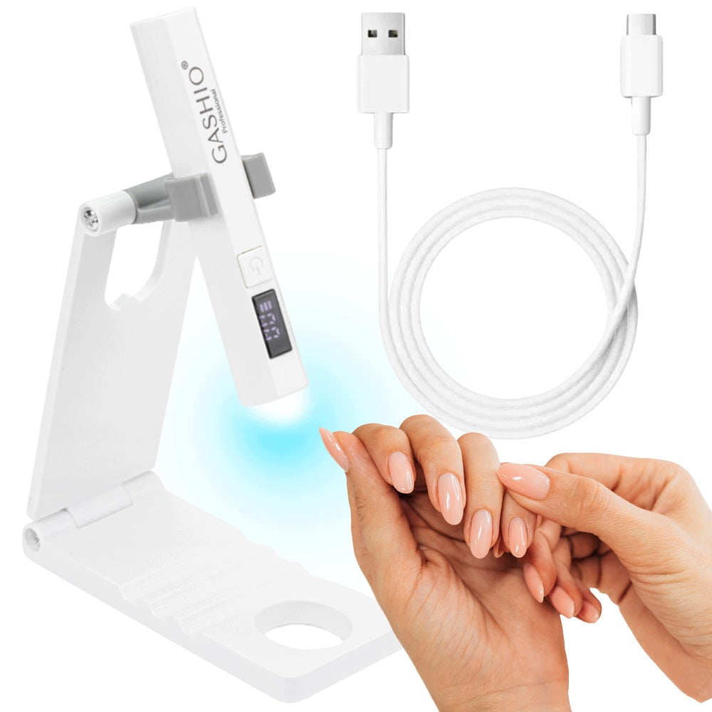 UV LED LAMP MINI NAIL FLASHLIGHT WIRELESS USB C + HOLDER