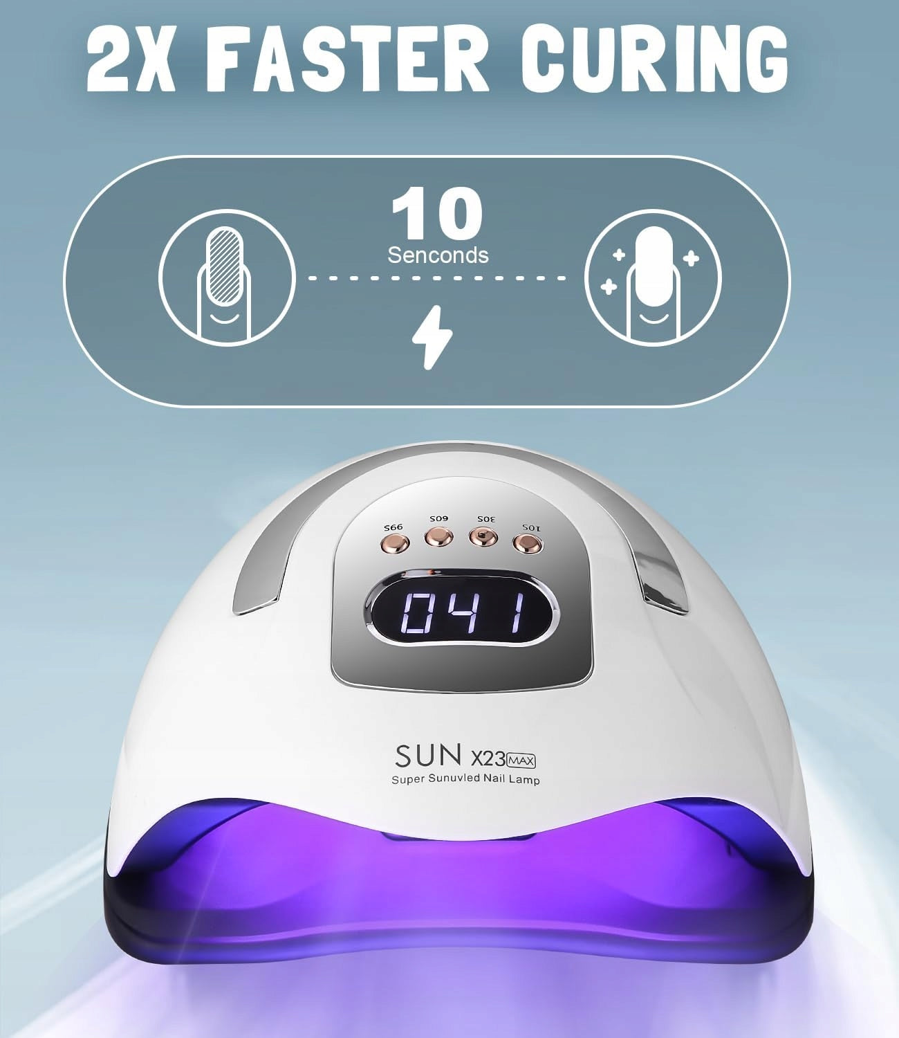 UV LED LAMP SUN X23 MAX FOR NAILS 81 DIODES HYBRID MANICURE GELS Packaging status original