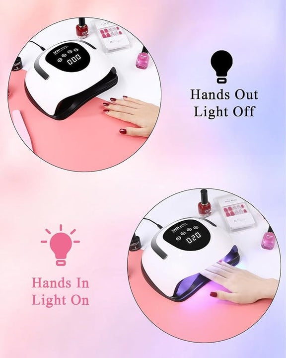 UV LED NAIL LAMP 220W FOR HYBRID GELS STRONG HYBRIDS SUN X9 MAX LCD Brand Sun