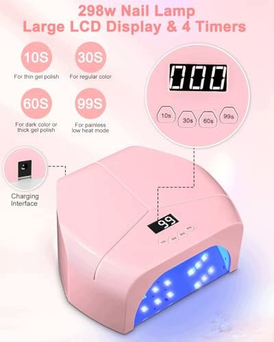 UV LED NAIL LAMP 298W 72 GEL DIODES WITH SENSOR FOR LADY Power 298 W