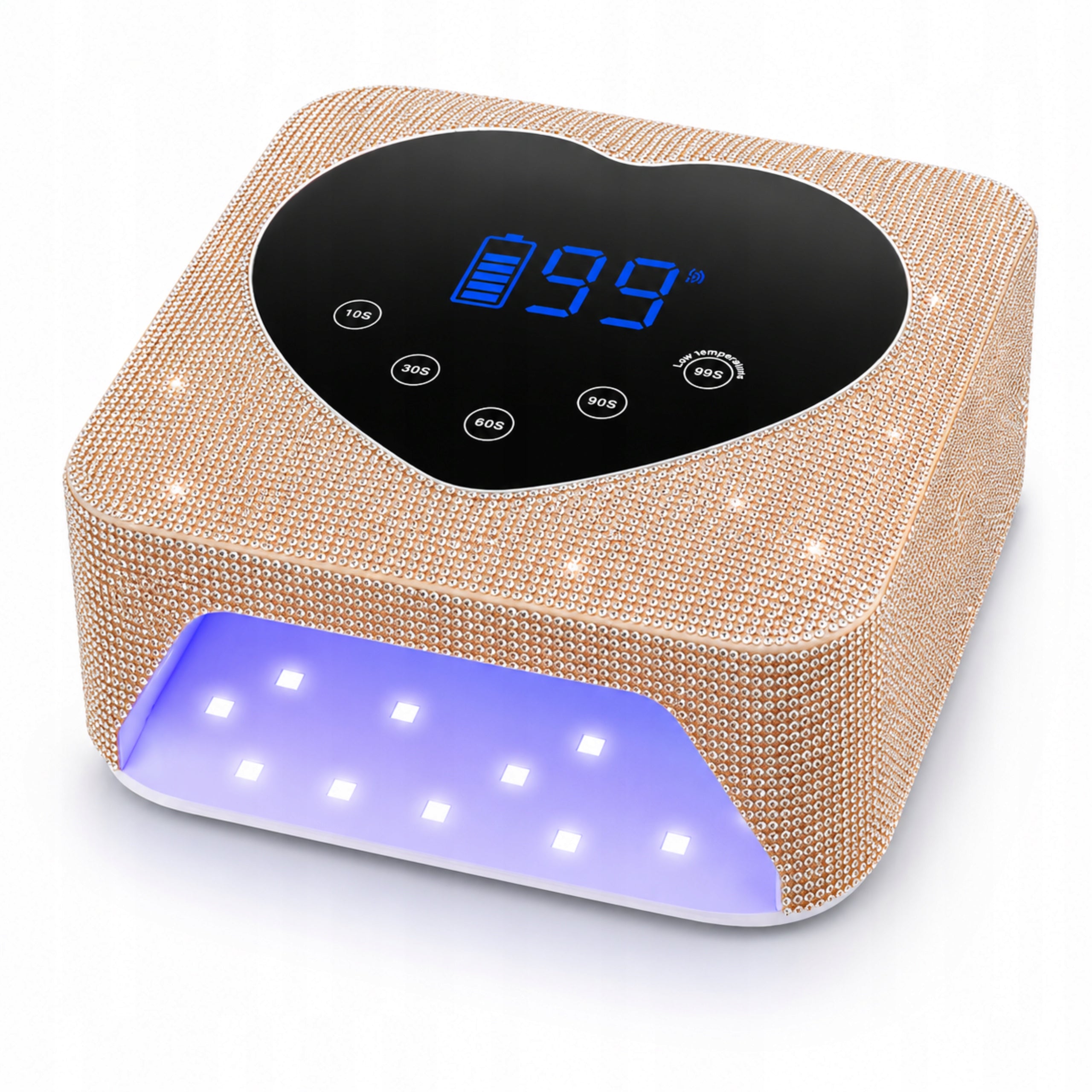 UV LED NAIL LAMP 72W CHAMPAGNE GOLD LCD RECHARGEABLE