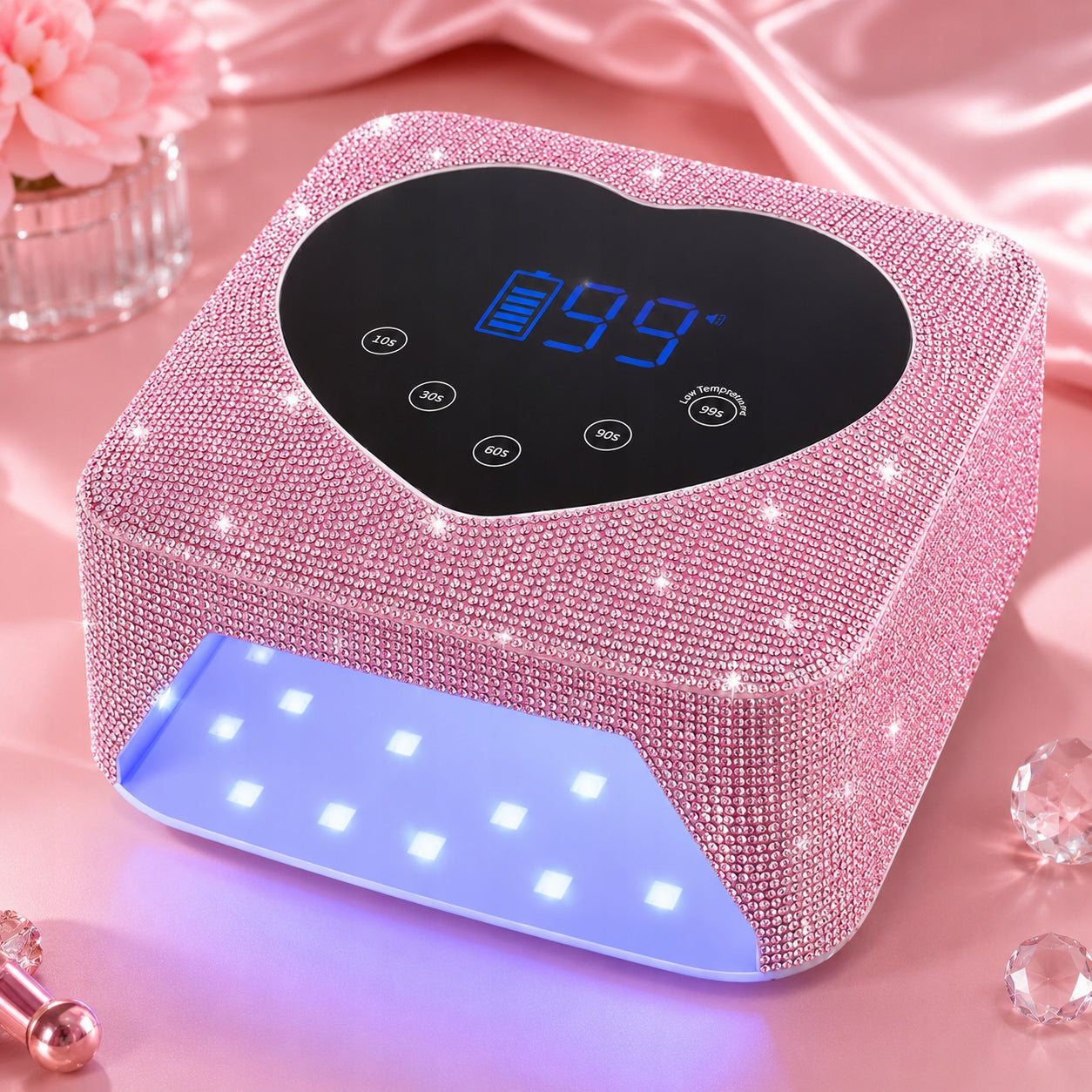UV LED NAIL LAMP 72W RECHARGEABLE LCD HYBRID HEART PRO Packaging status original