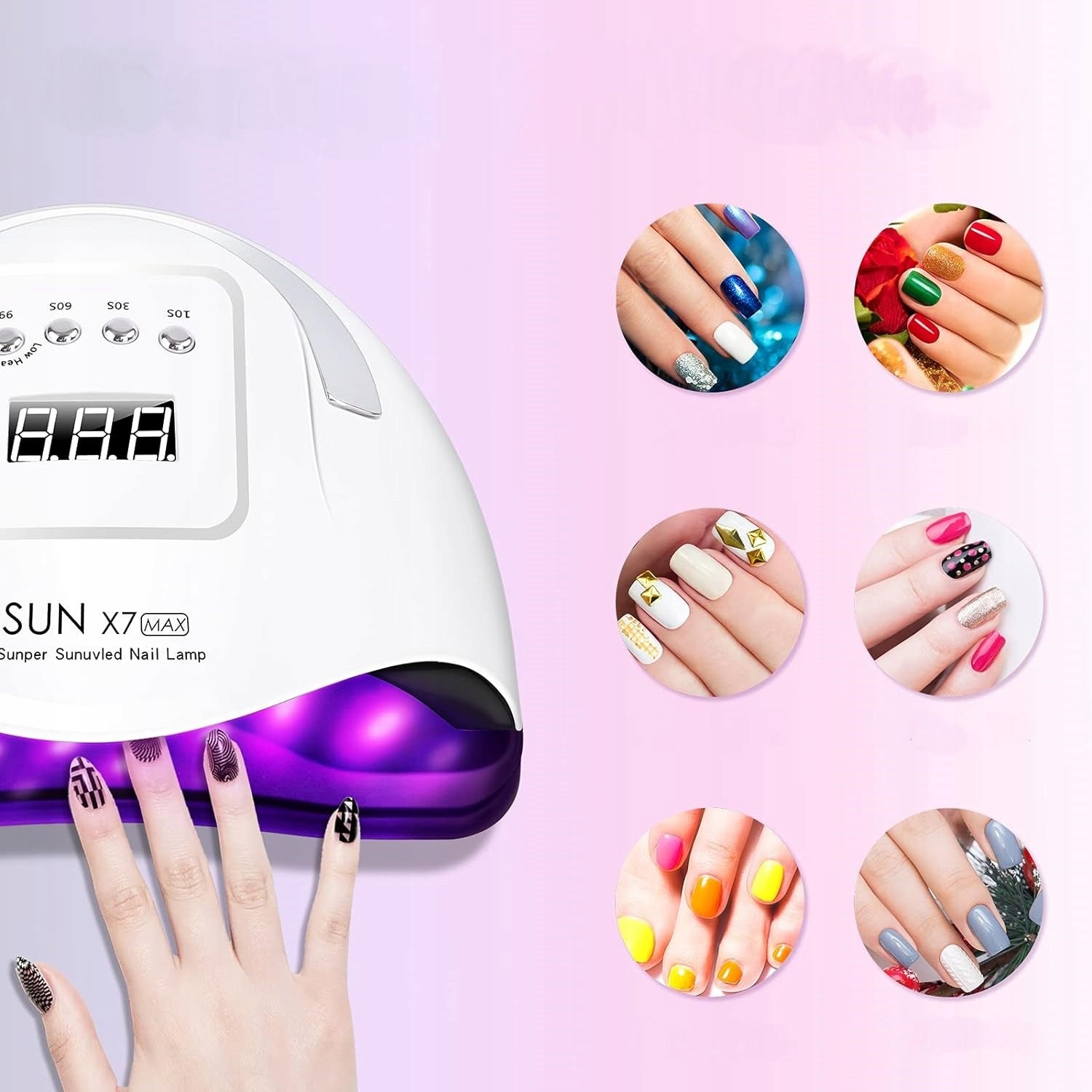 UV LED Nail Lamp Strong For Hybrid Gels SUN X7 MAX LCD Brand no brand