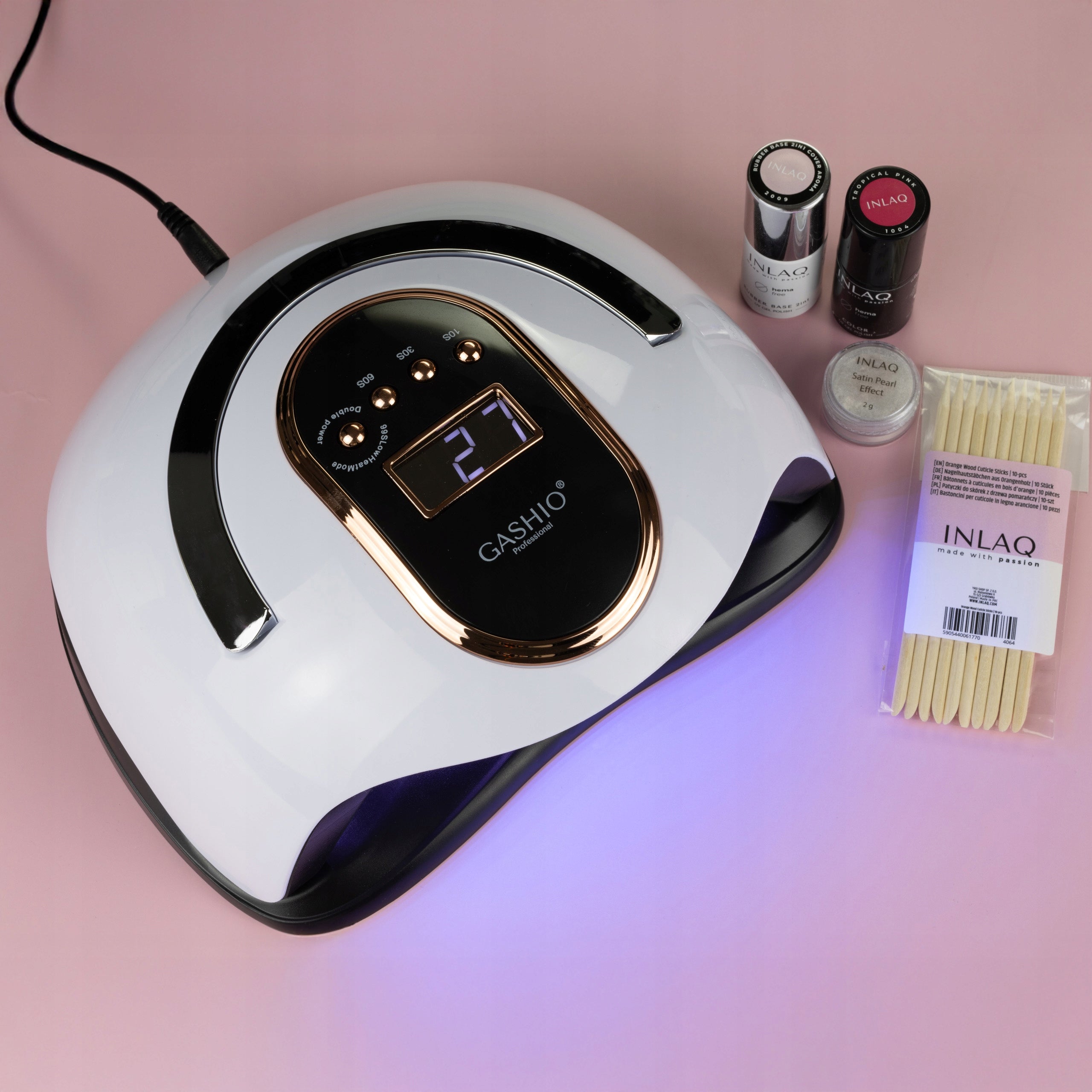 UV LED SUN NAIL LAMP FOR HYBRID GELS STRONG 168W MAX LCD DUAL LED Color white