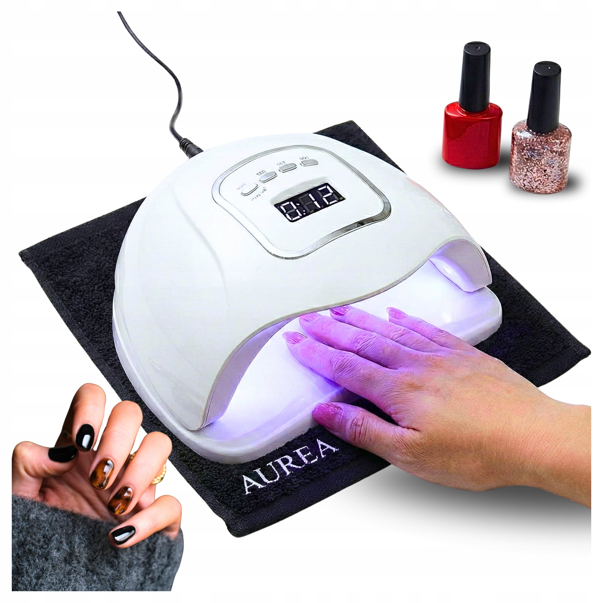 UV LED nail lamp mala complete pedicure manicure set 80W 5in1