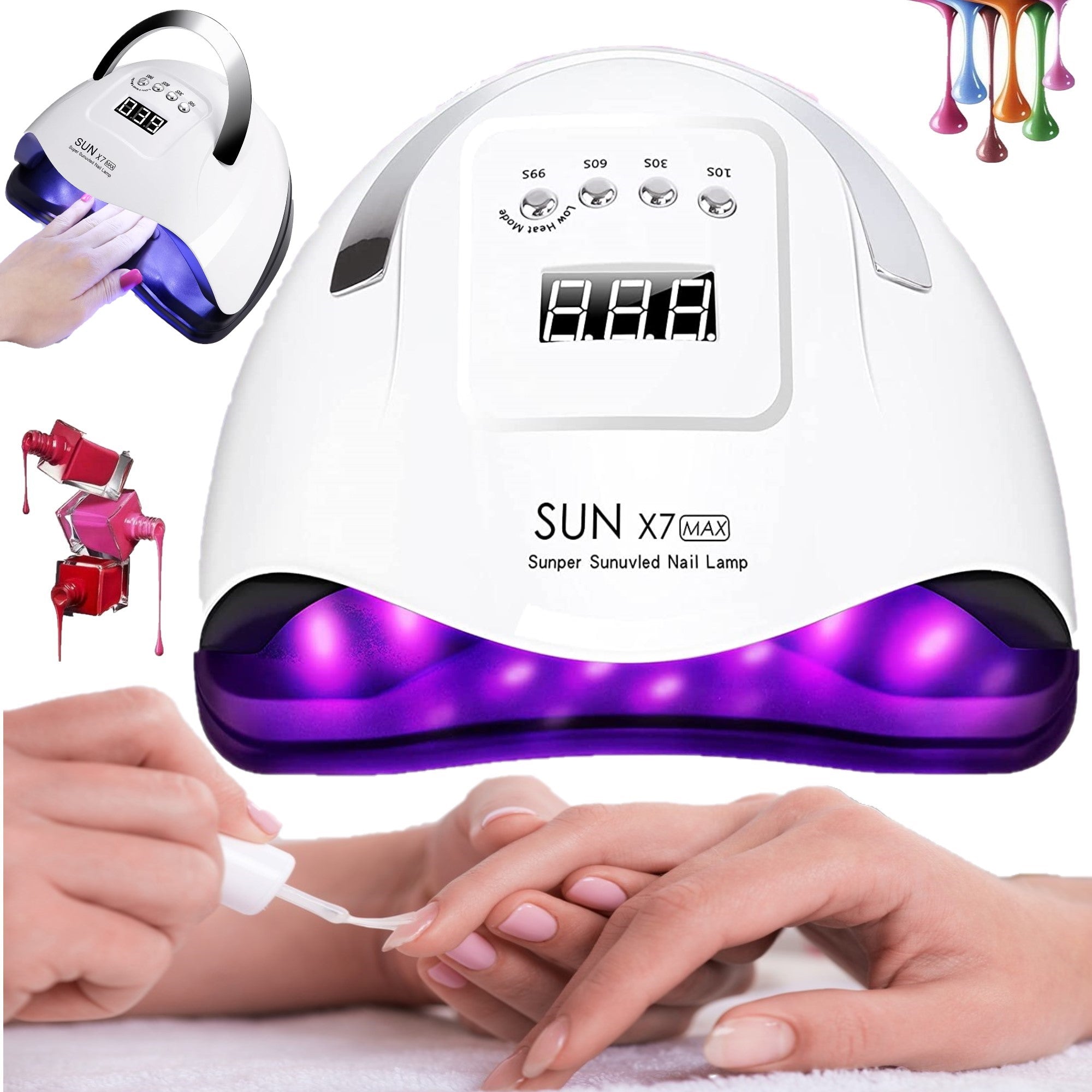 UV SUN X7 MAX DUAL LED NAIL LAMP FOR HYBRID PROFESSIONAL GELS