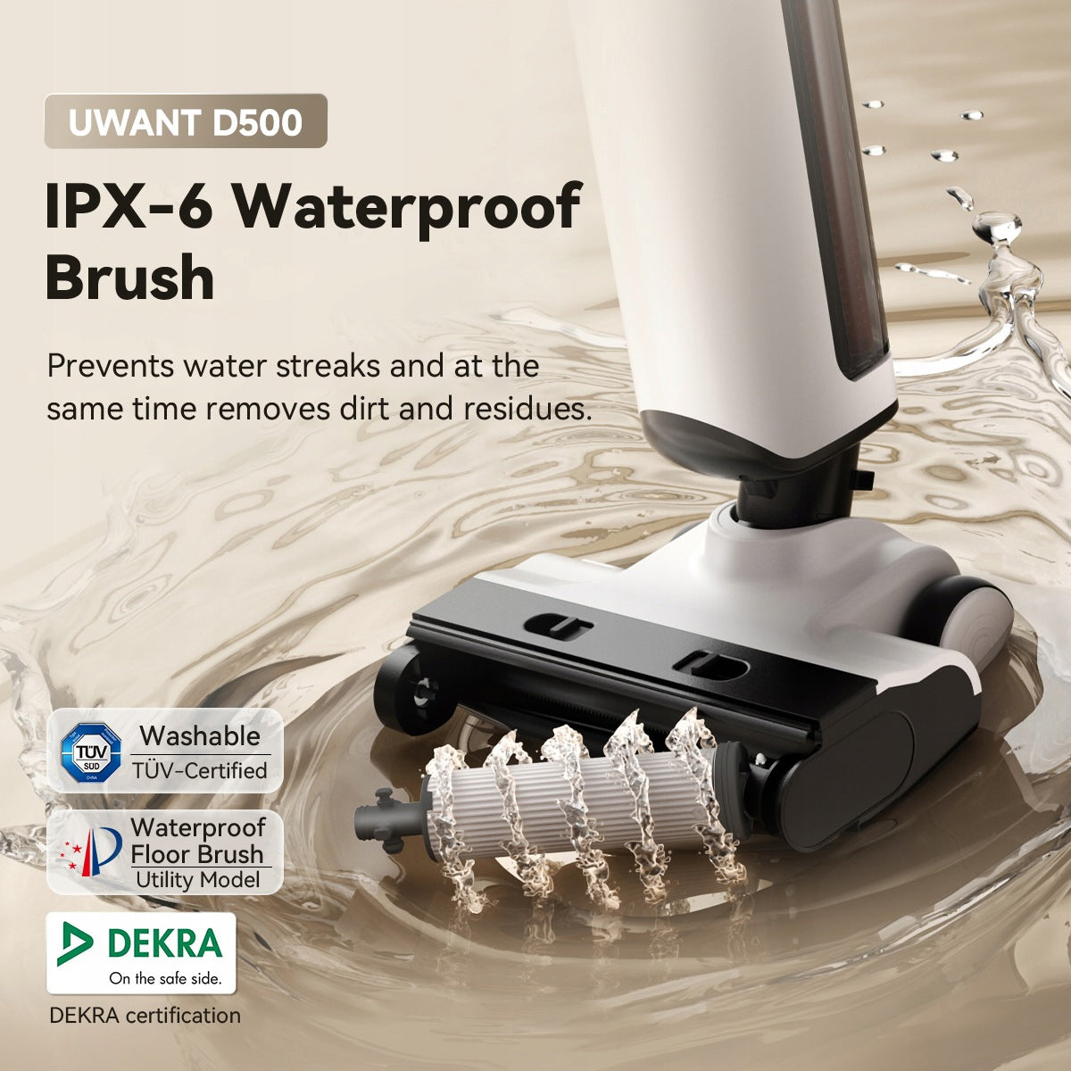 UWANT D500 bezprzewodowy odkurzacz na mokro i sucho,17kPa,IPX6,samoschnący Packaging status original