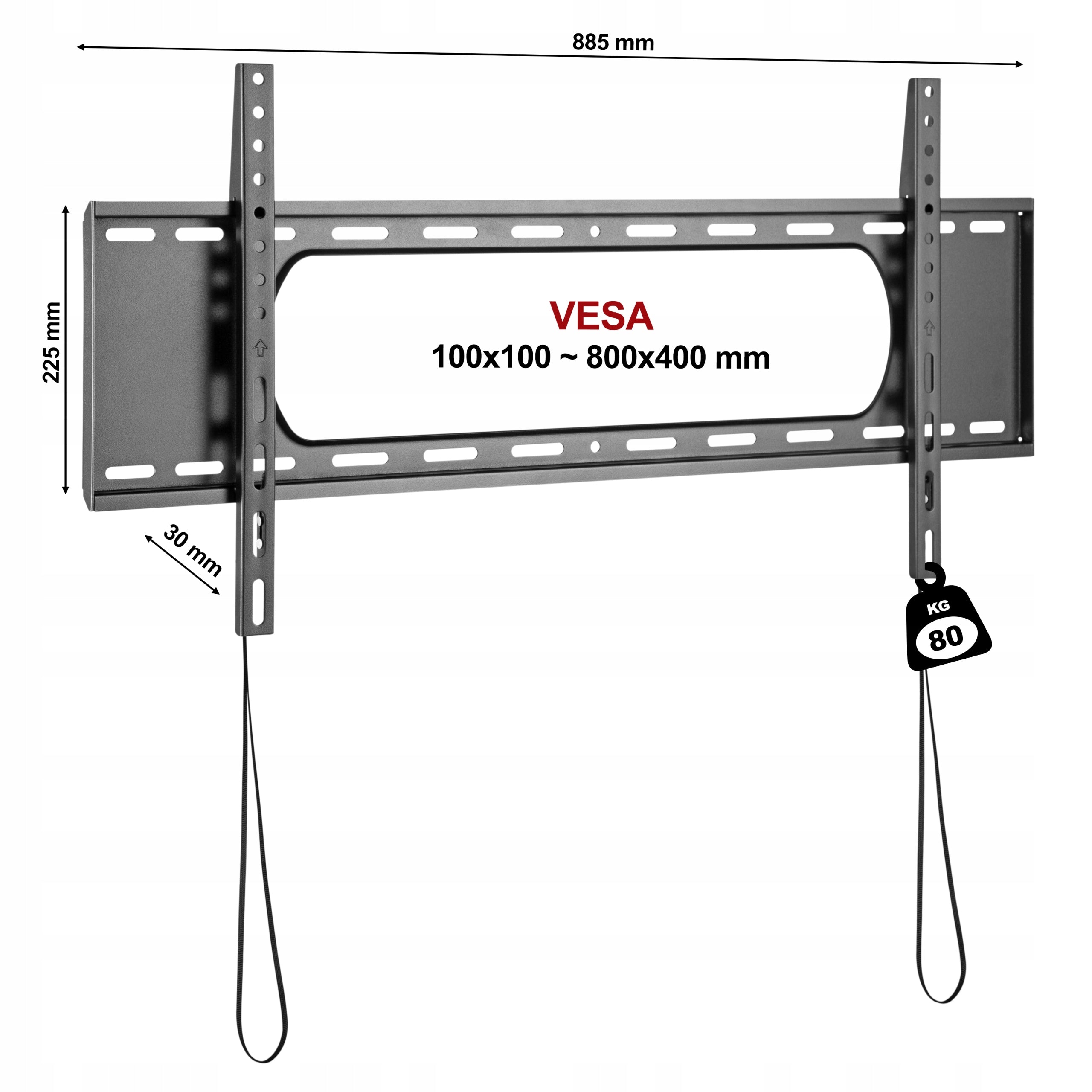 Ultra Flat Sturdy TV Holder TV Hanger 45"-90" Lift Capacity 80kg C5F Brand Fiber Novelty