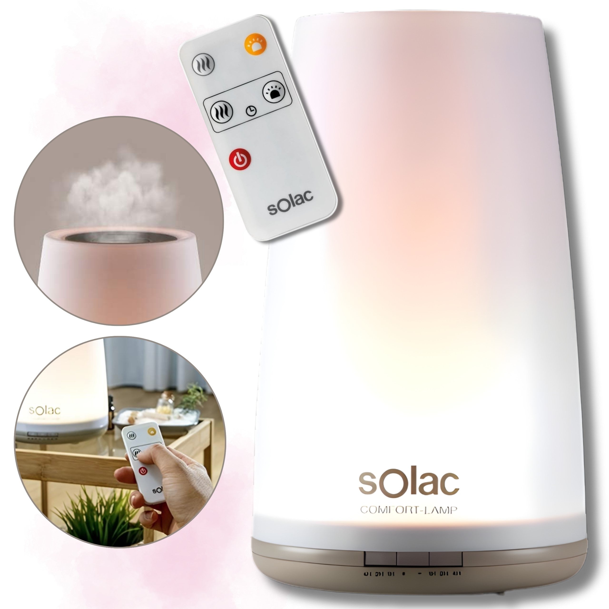 Ultrasonic Air Humidifier Solac HU1065 Aromatherapy Lamp Pilot