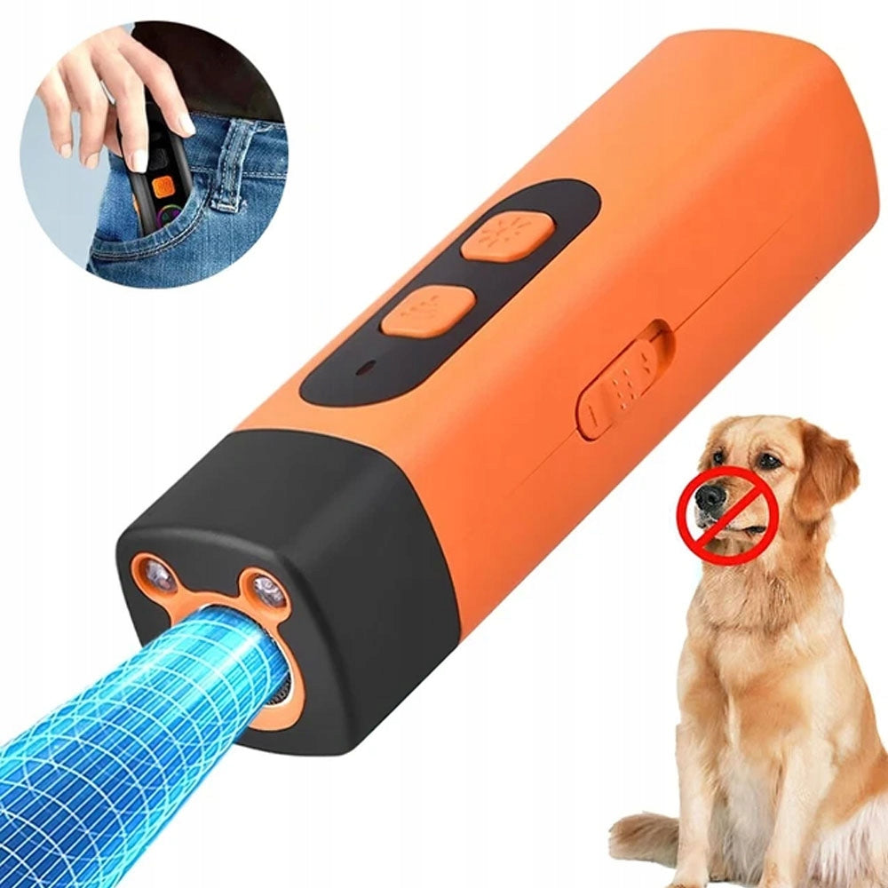 Ultrasonic Dog Trainer 10m Range With Rechargeable Battery 800mah Orange Packaging status original
