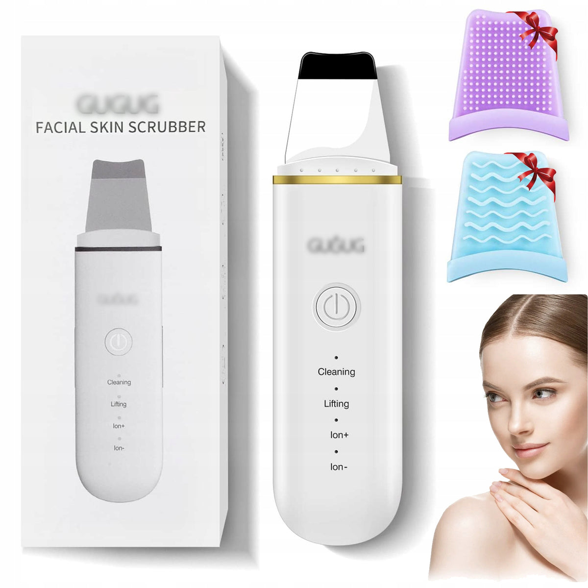 Ultrasonic Facial Cleanser 4 Modes Blackhead Remover ABS SUS 304 White Manufacturer code grsdhfdsgcd