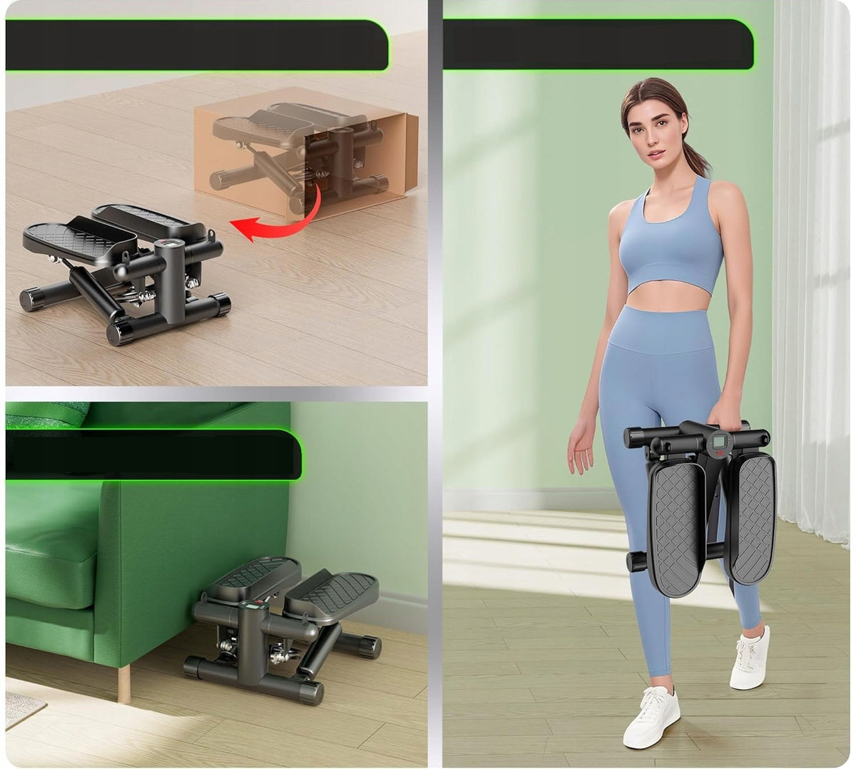 Ultrasport Mini-Stepper 2in1 Swingstepper Resistance Rubber LCD Fitness House Brand Ultrasport