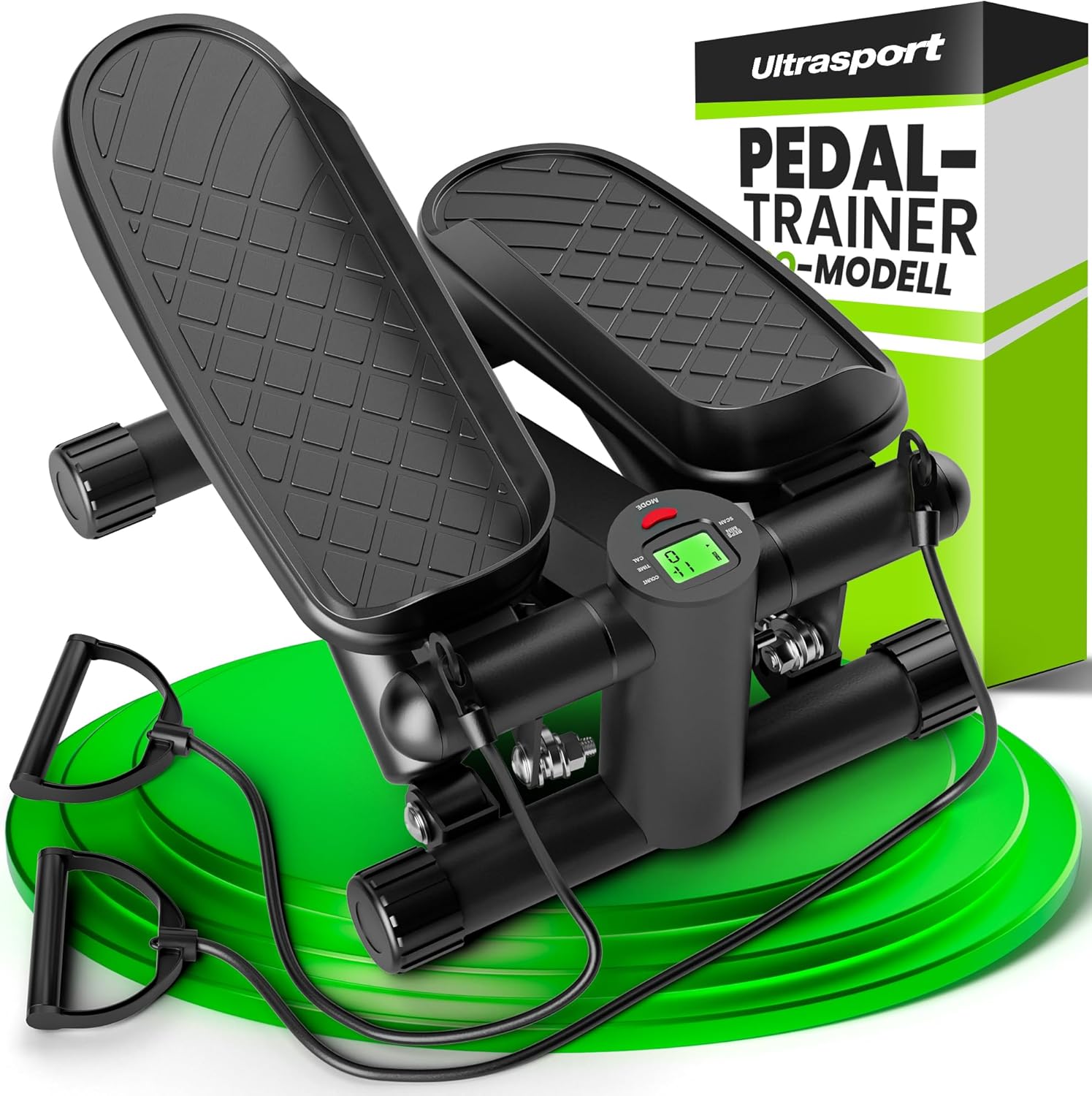 Ultrasport Mini-Stepper 2in1 Swingstepper Resistance Rubber LCD Fitness House