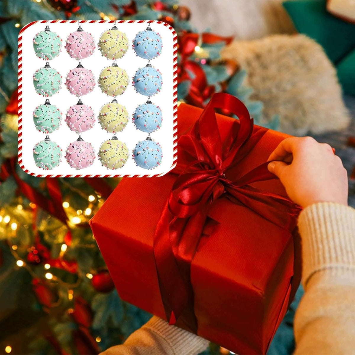 Unbreakable Christmas Tree Bubbles for Christmas Tree FOAM PASTEL - 16 Pieces Manufacturer code dekoracje 869
