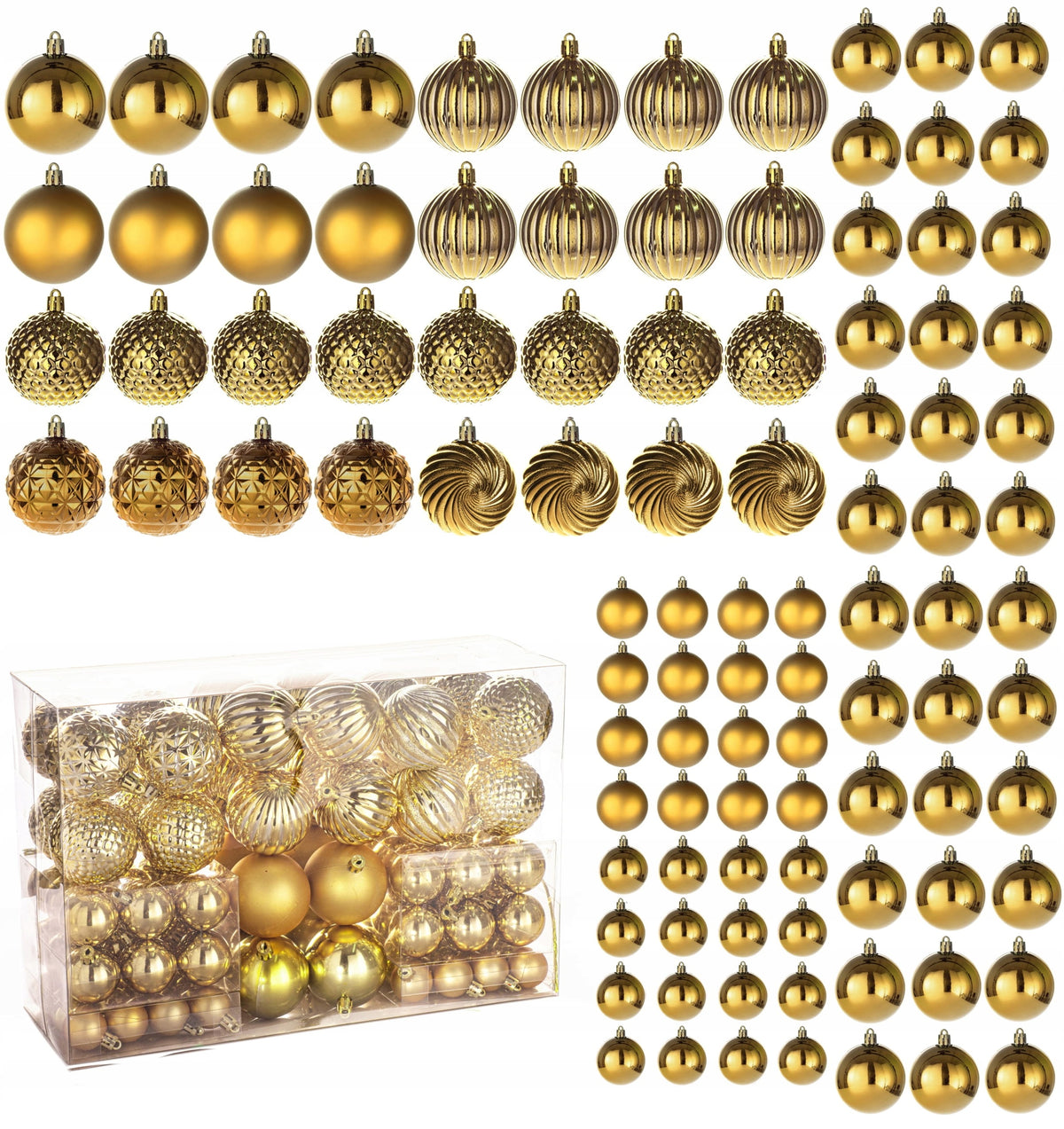 Unbreakable Christmas balls 6/4/2,5 cm 100 pcs SET