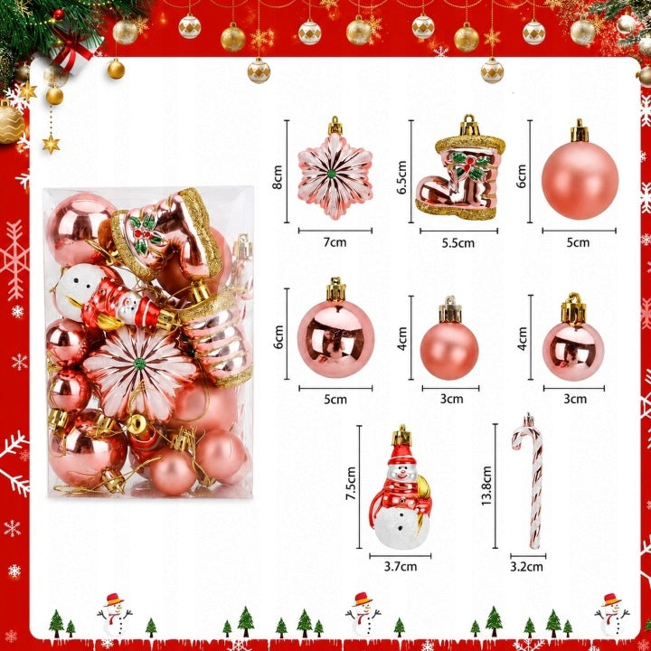 Unbreakable Christmas balls Bubbles for Christmas tree PINK / CHAMPAGNE -20 pieces Manufacturer code dekoracja 781