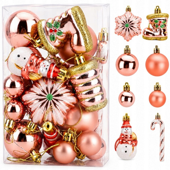 Unbreakable Christmas balls Bubbles for Christmas tree PINK / CHAMPAGNE -20 pieces