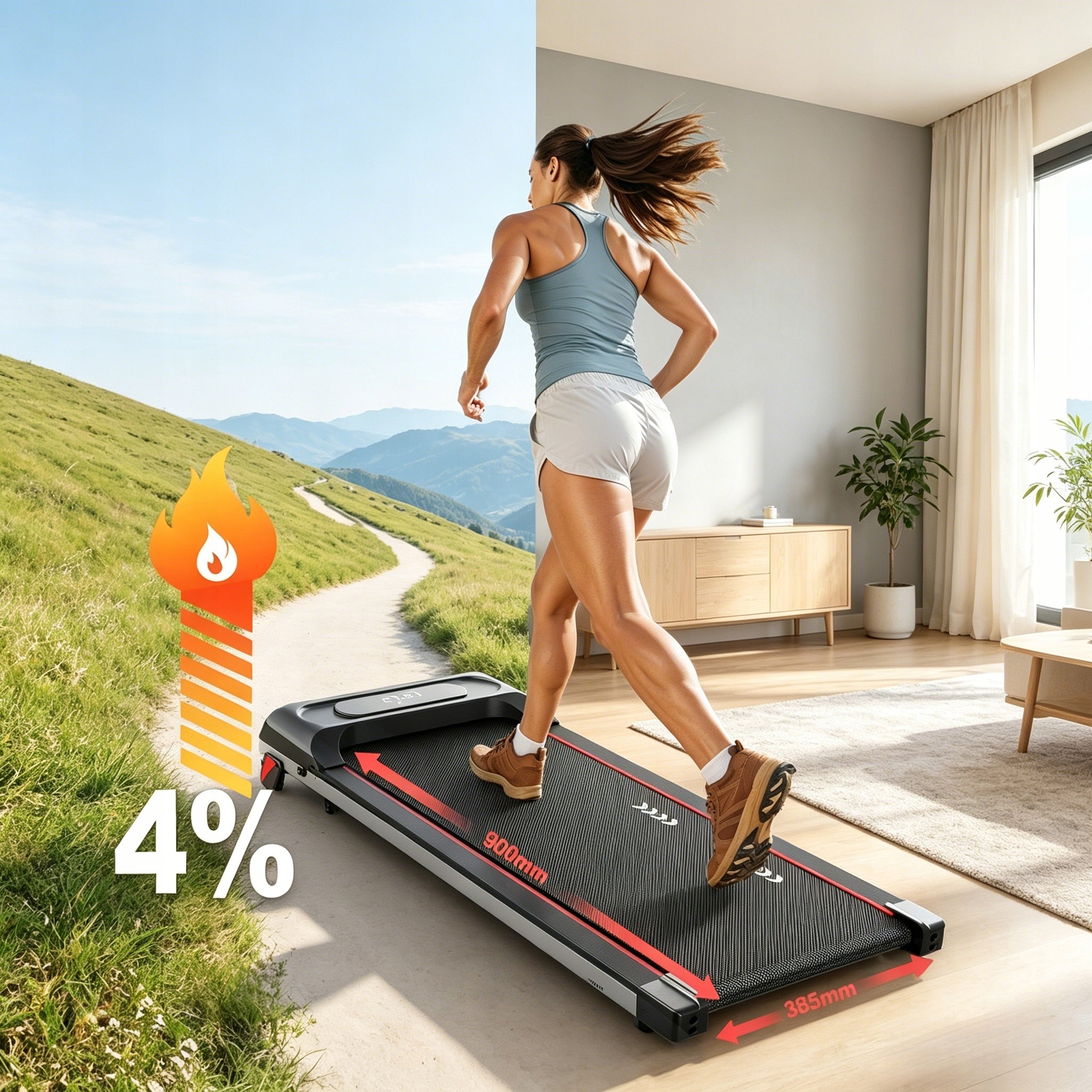Under Desk Walking Pad Treadmill with 4% Incline Compact Home Treadmill Manufacturer code 6976909986551
