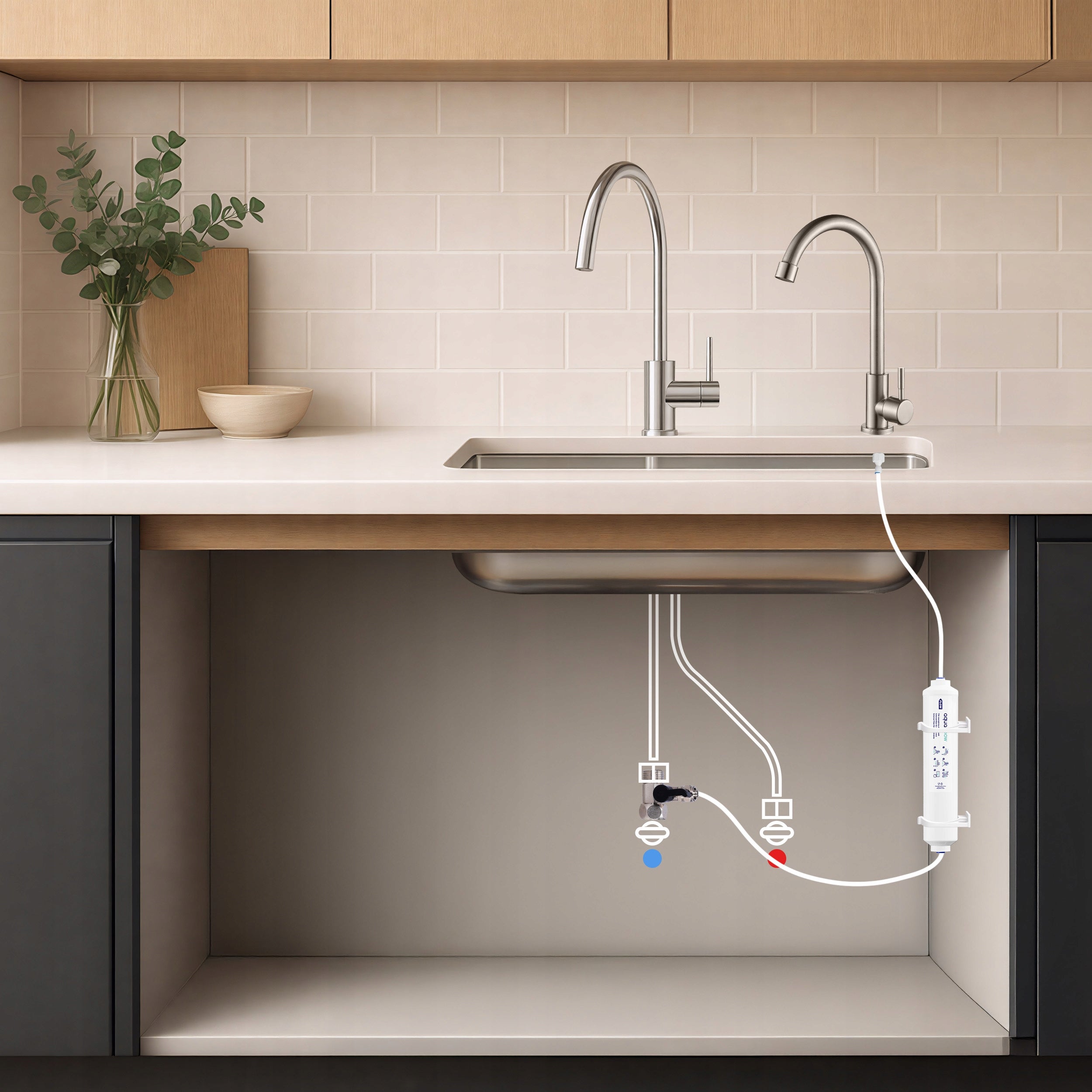 Under-sink filter system Aquafloow tap water faucet Set Packaging status original