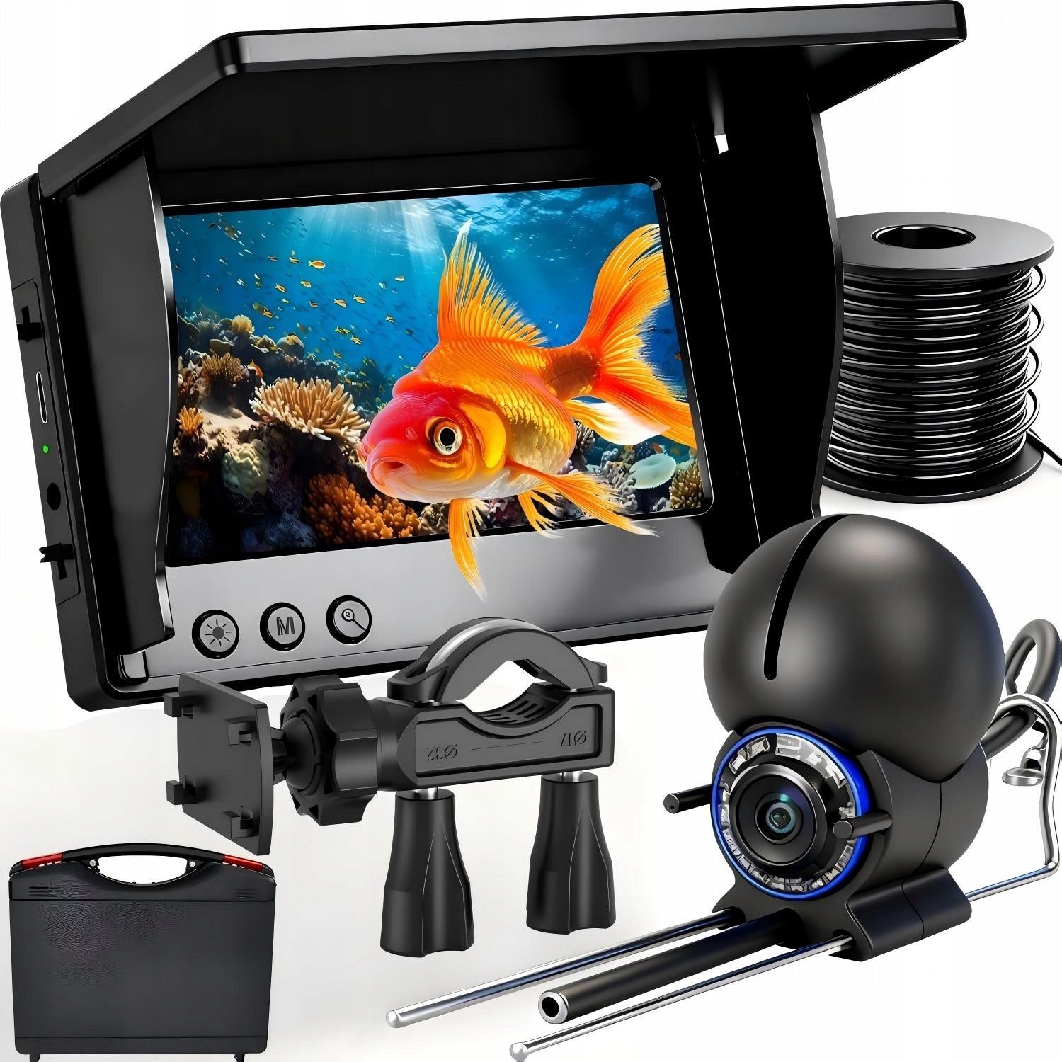 Underwater Fishing Camera 4.3" LCD LED Echo Sounder HD 30m For Fishing