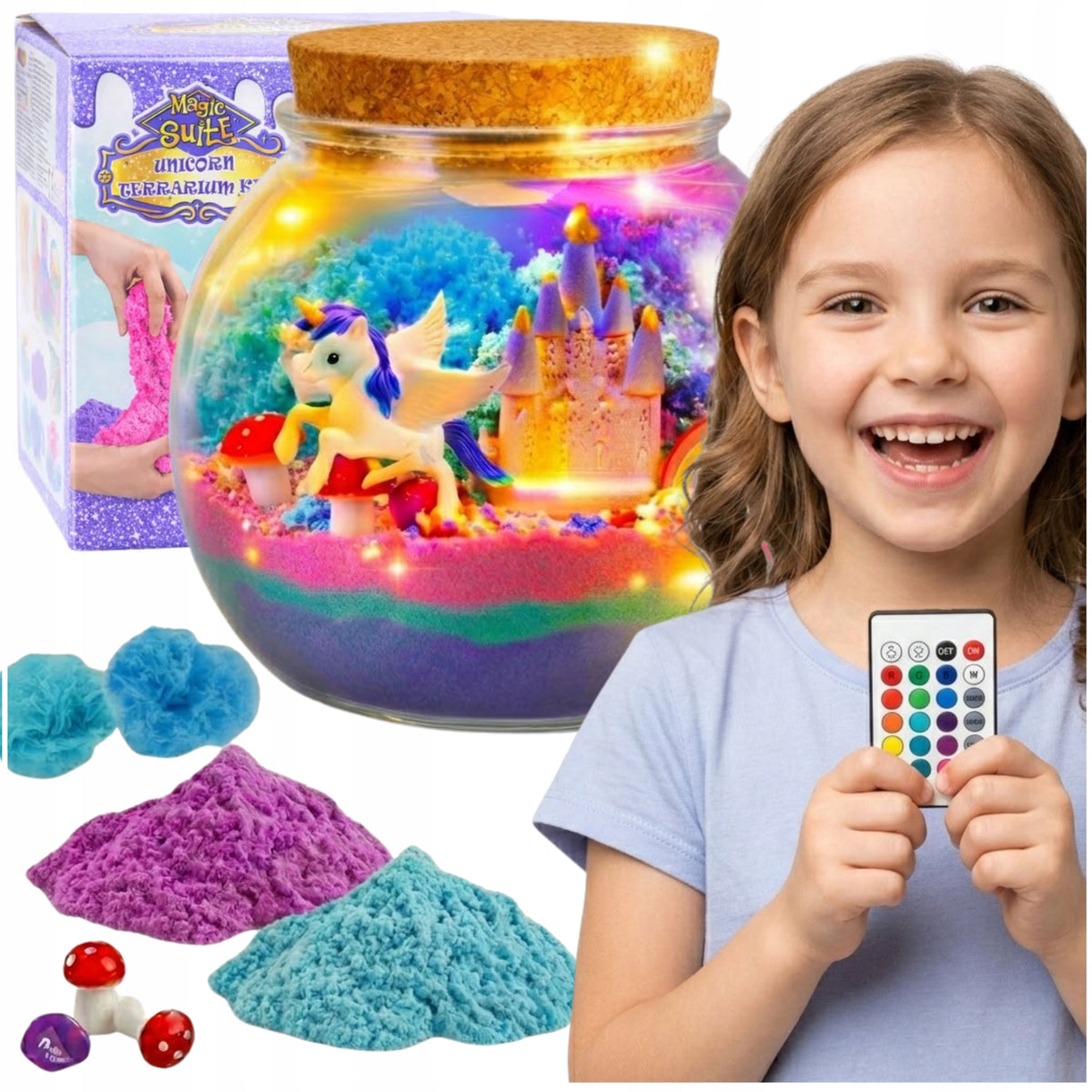 Unicorn Set Creative Girls Night Light Kinetic Sand DIY