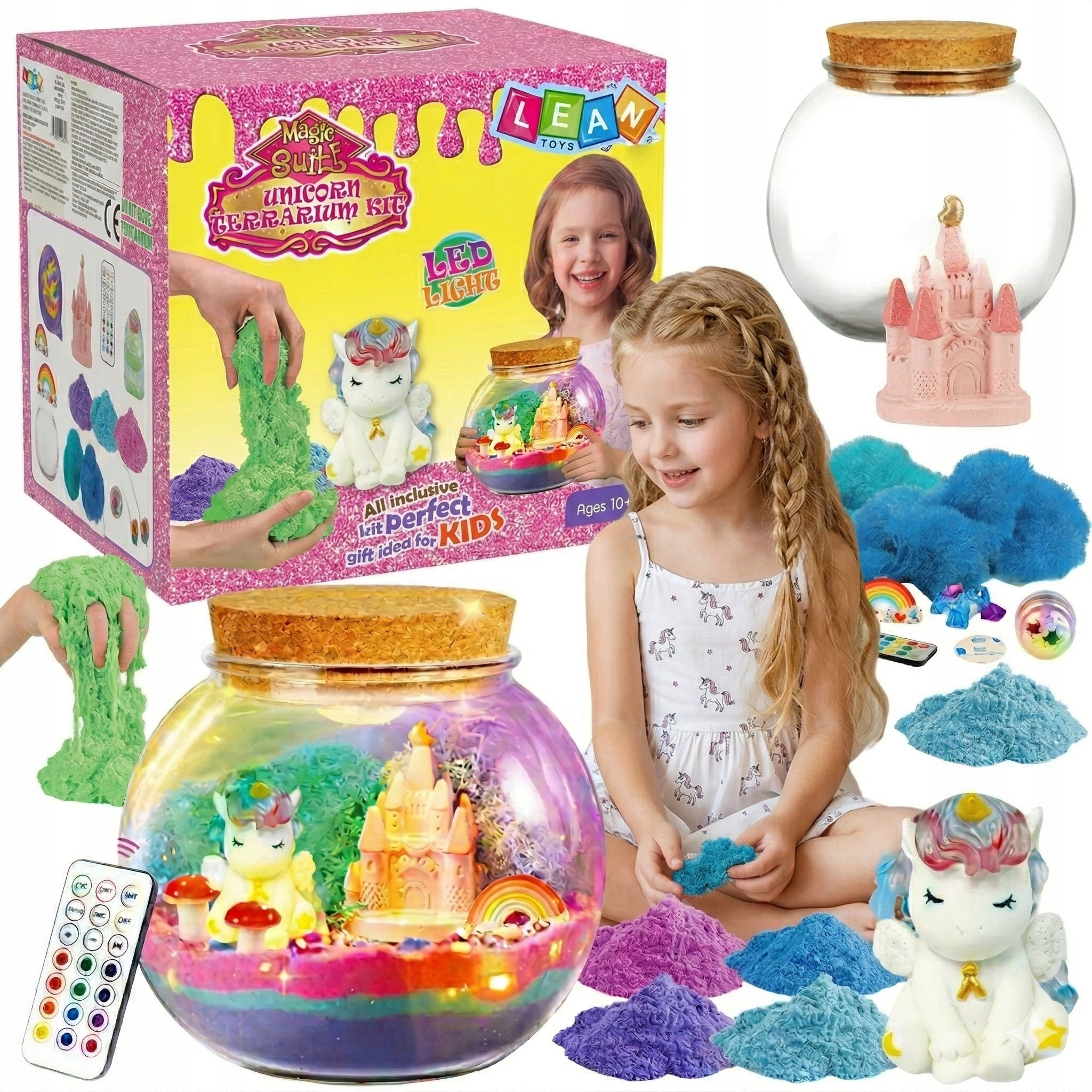 Unicorn set creative girls night light kinetic sand DIY