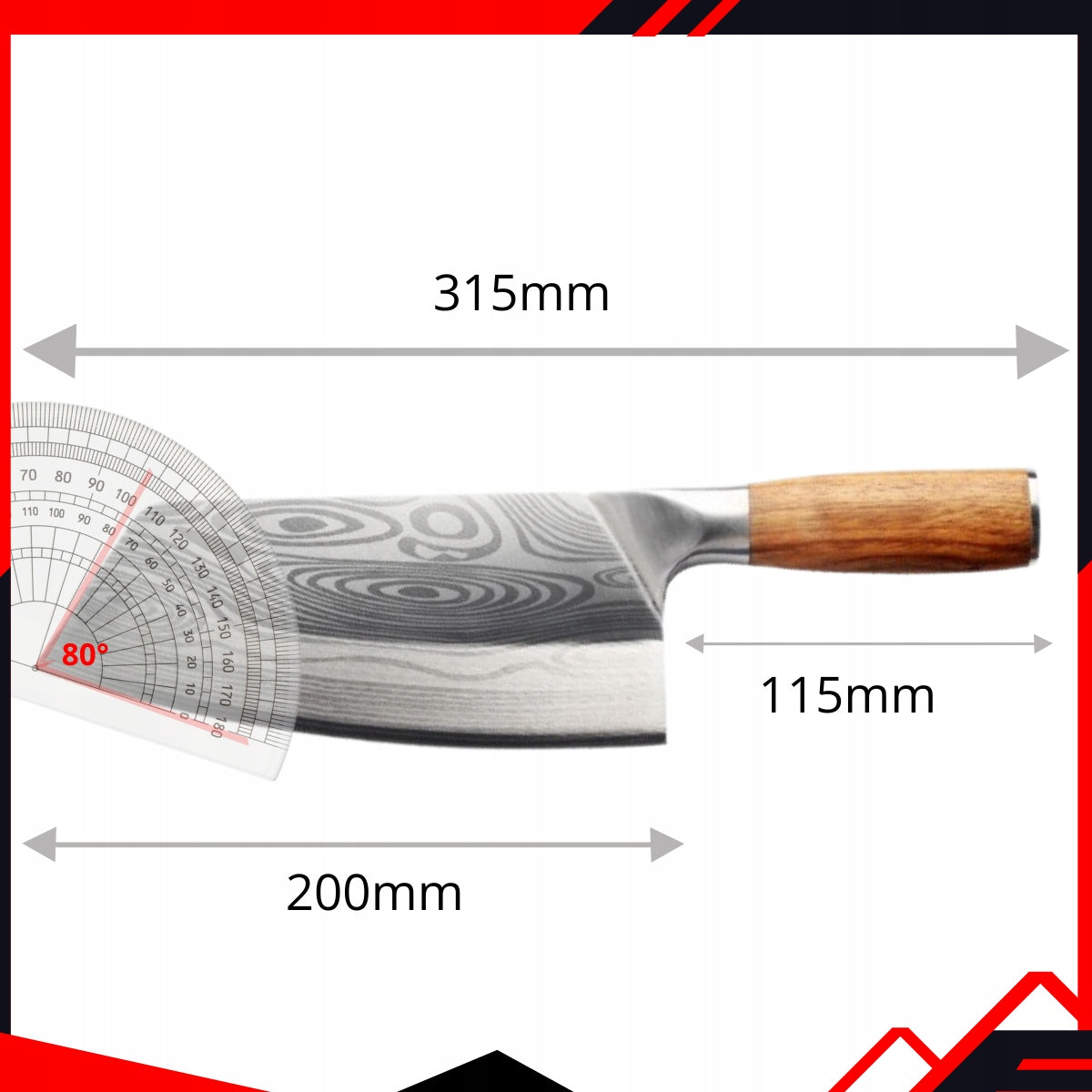 Universal Cleaver Large Japanese Style Wooden Handle Very Sharp Packaging status original