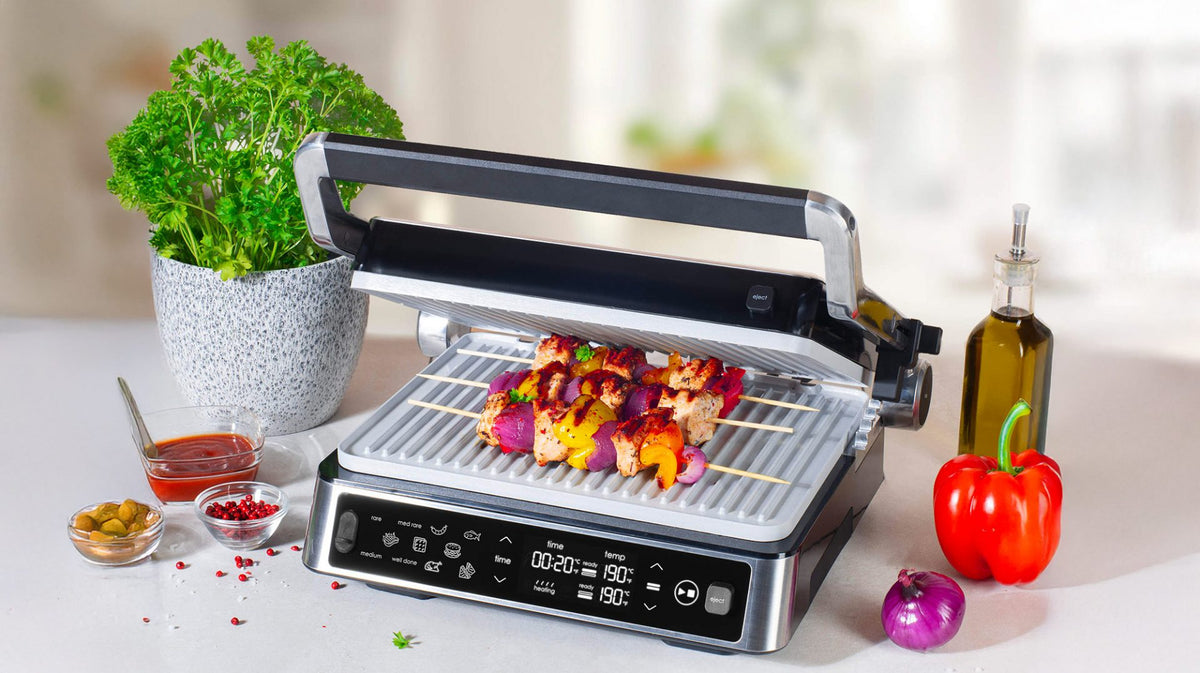 Universal Contact Grill Genius Ceramic Skewers Steaks 180° 2000W