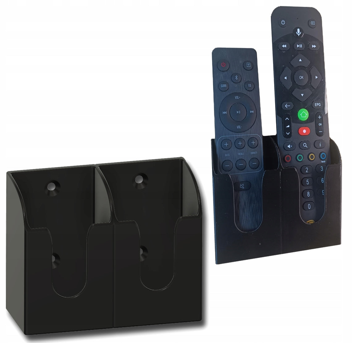 Universal Double Wall Mount Hanger for Remote Control Black Grey White