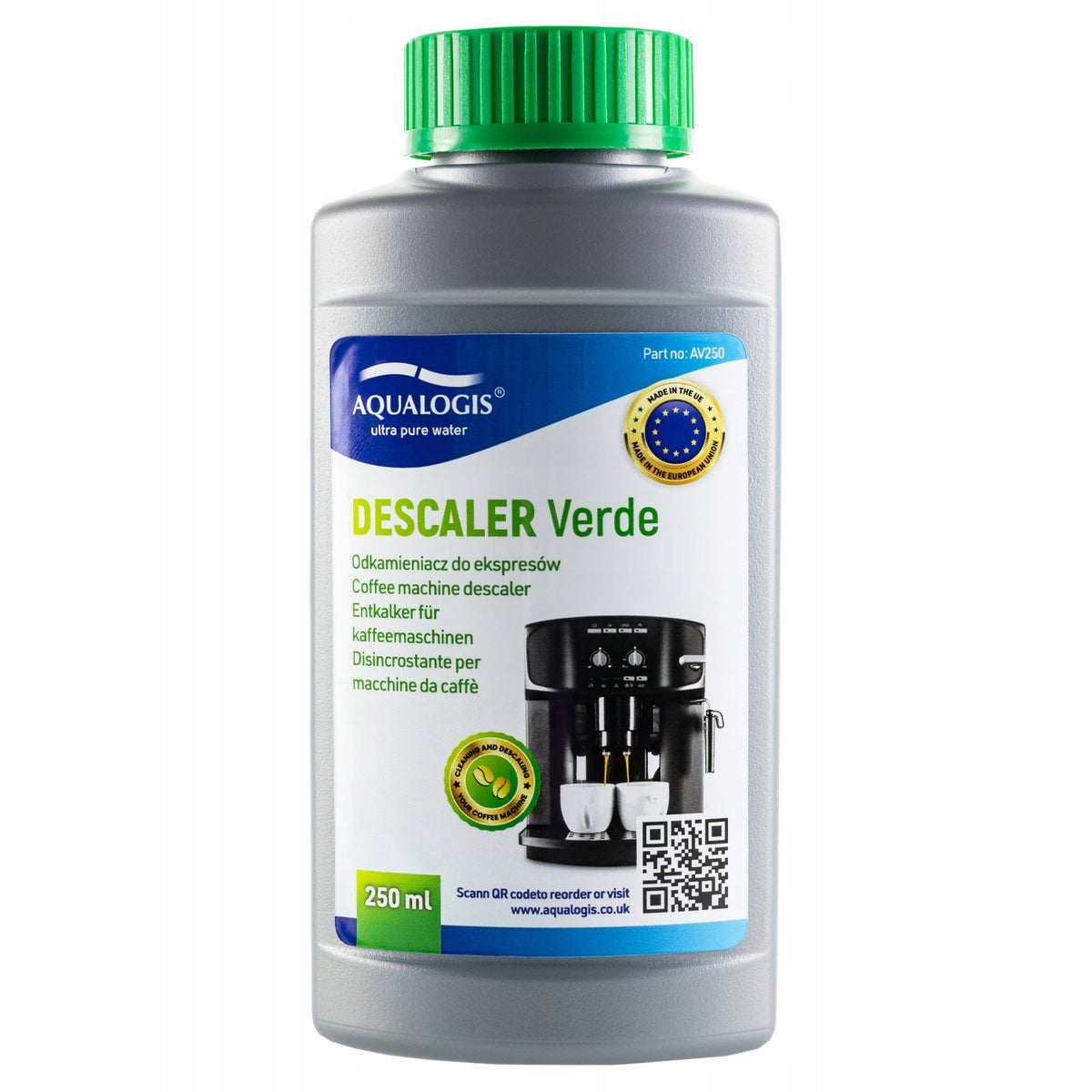 Universal descaler for espresso machine descaling liquid efficient 2 x 250ml Brand Aqualogis