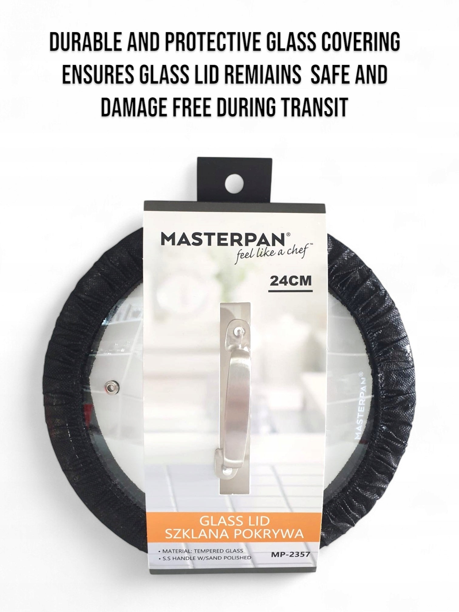 Universal glass lid for pan pot cover 24CM MASTERPAN Brand Masterpan