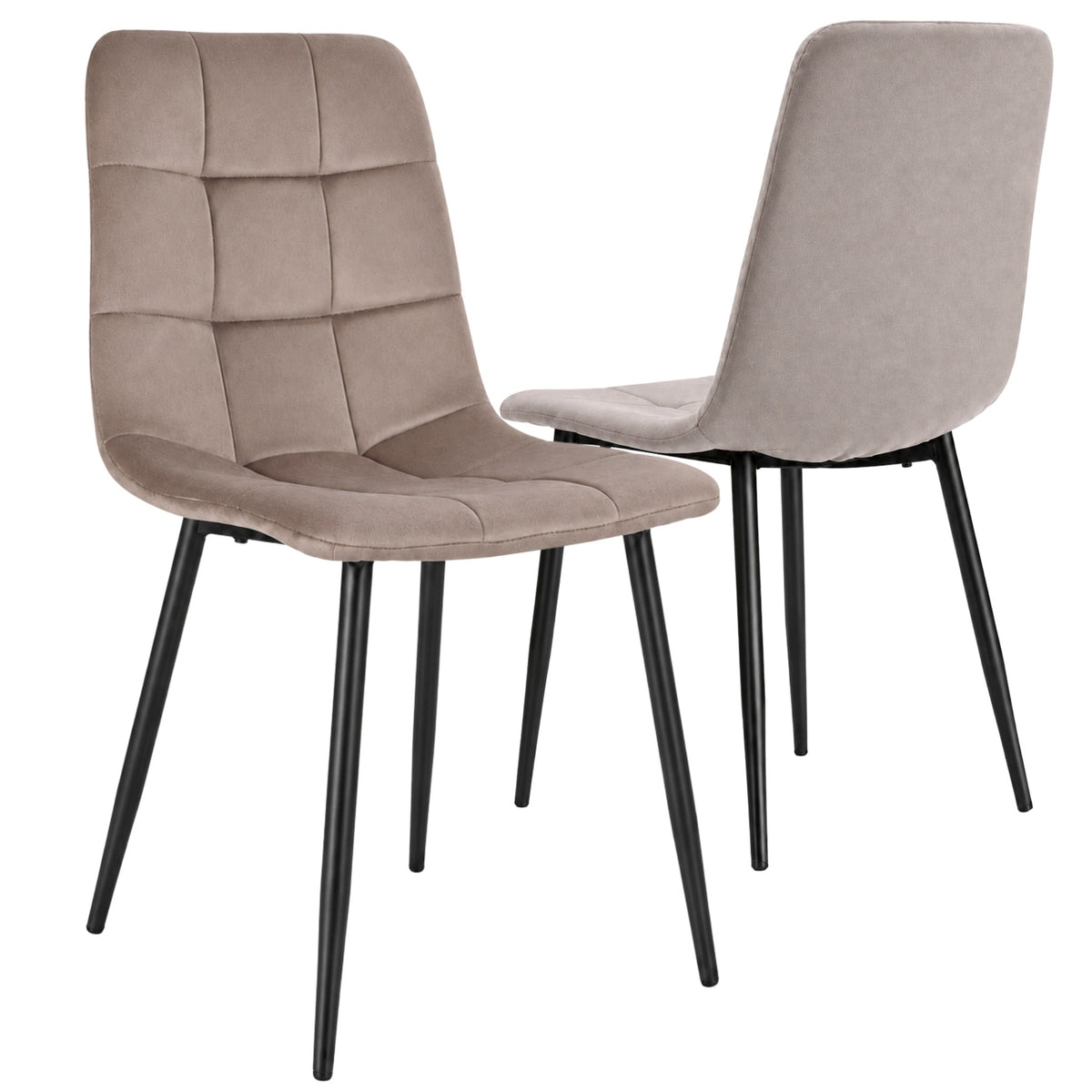 Upholstered Chair Velour Beige Stable Chairs for Kitchen Living Room