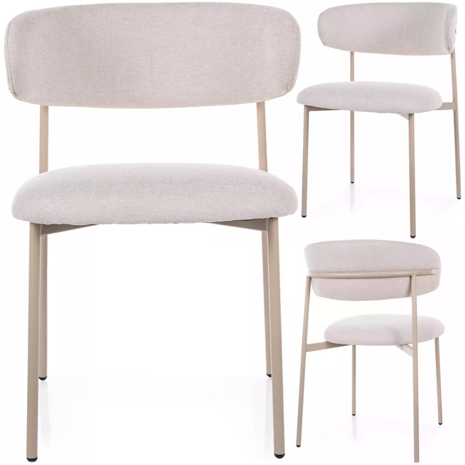 Upholstered Dining Chair Scandinavian Cashmere/Beige ELTON SIGNAL