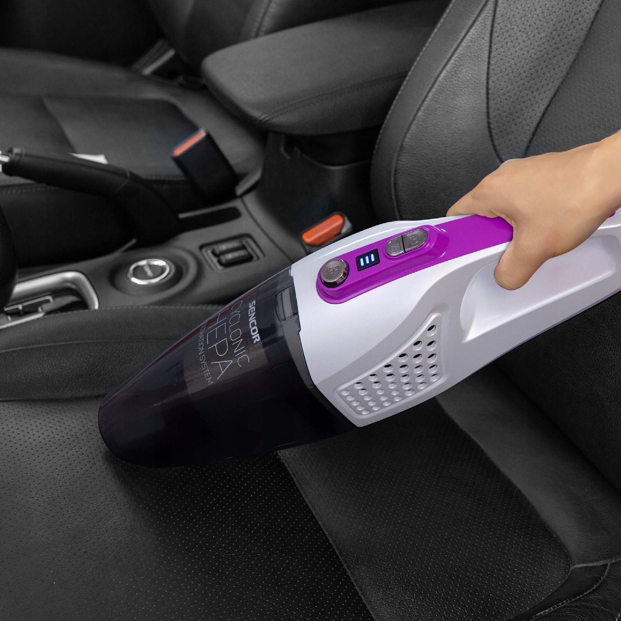Upright vacuum cleaner 2in1 HEPA 2 SUCTION POWER 2200 mAh 35 MIN Sencor SVC 7814VT Dominant color purple
