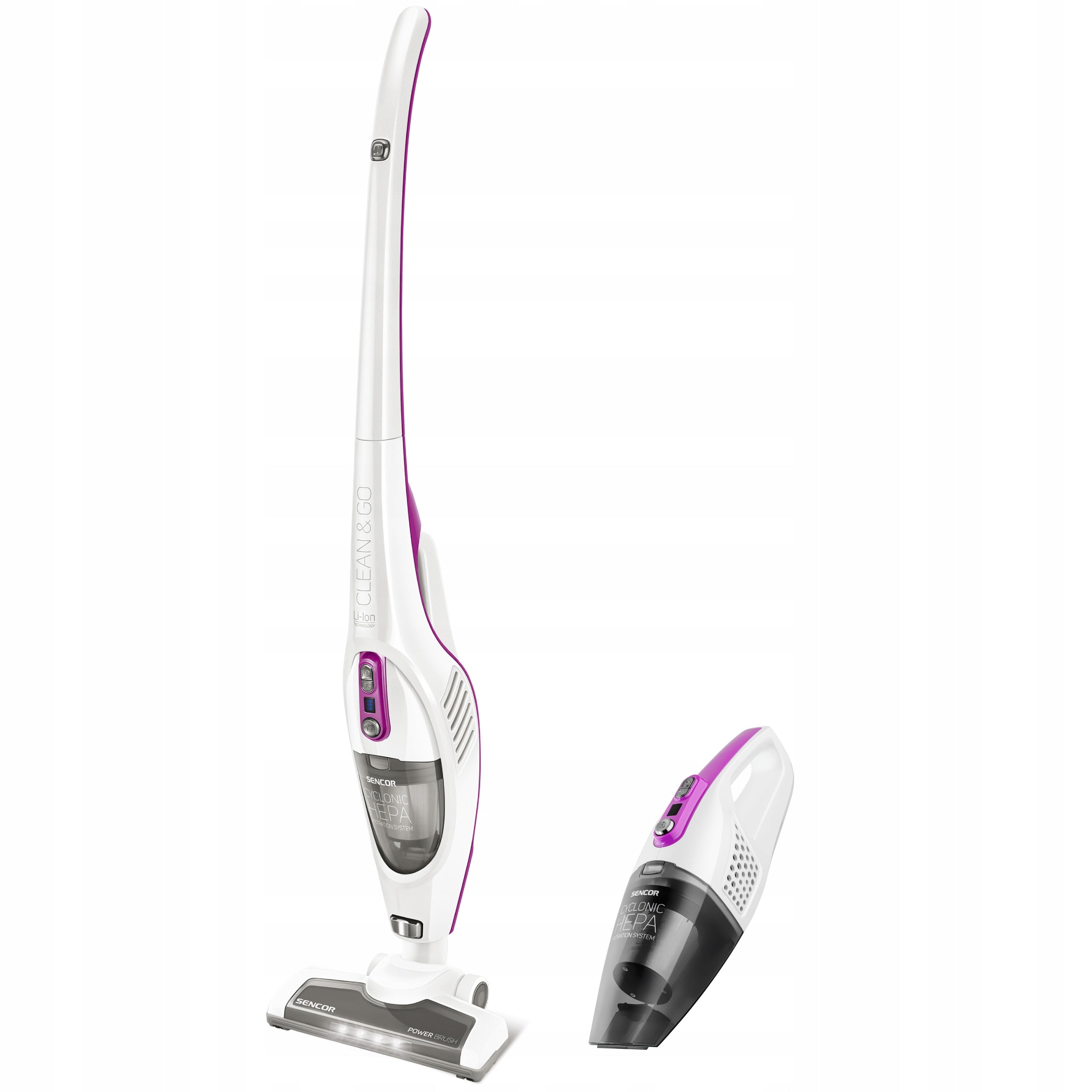 Upright vacuum cleaner 2in1 HEPA 2 SUCTION POWER 2200 mAh 35 MIN Sencor SVC 7814VT