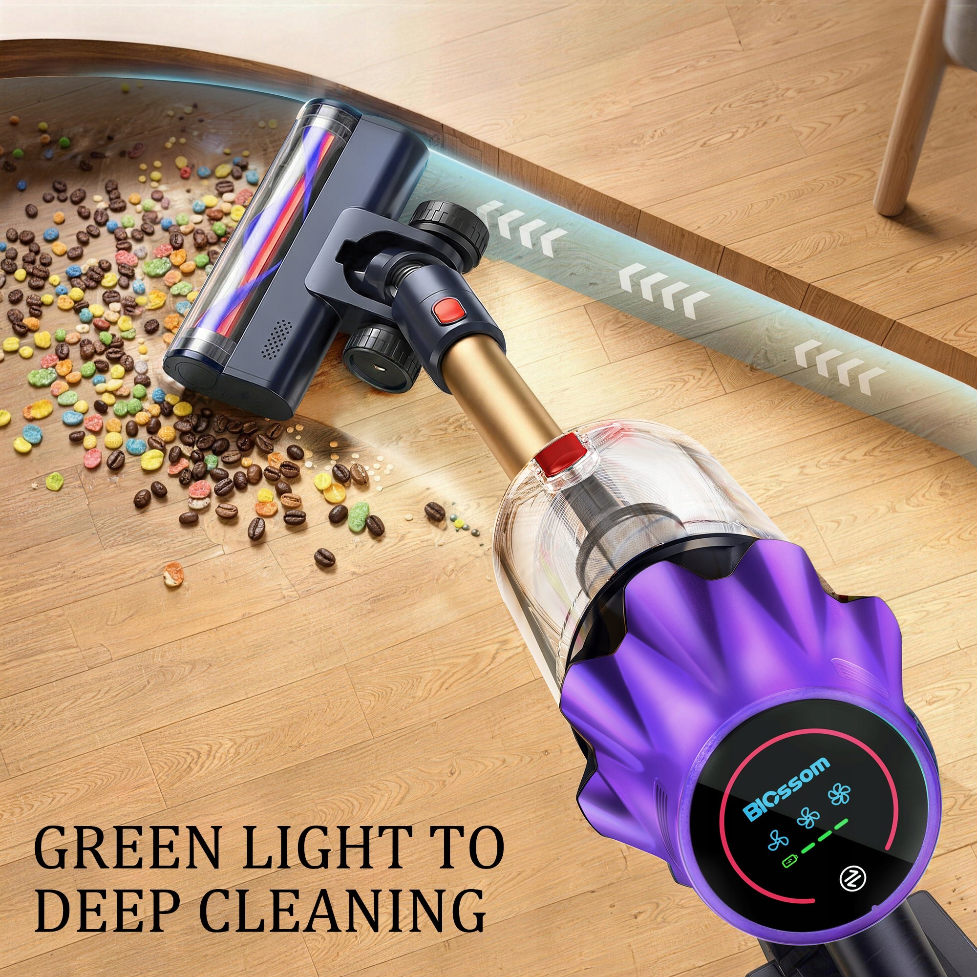 Upright vacuum cleaner Blossom V20 650W 55000PA yellow/gold Model Blossom V20 650W 55000PA