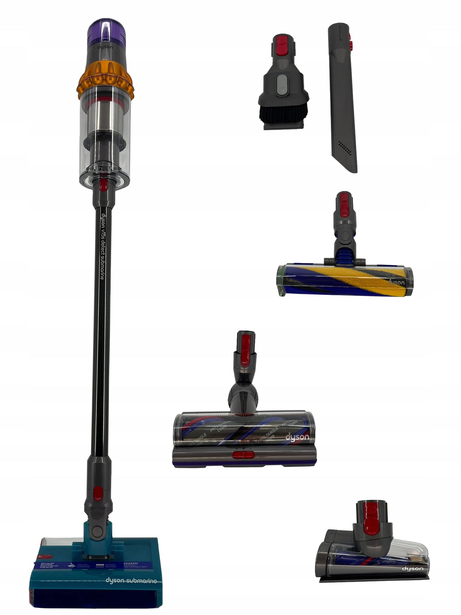 Upright vacuum cleaner Dyson V15s Detect Submarine silver