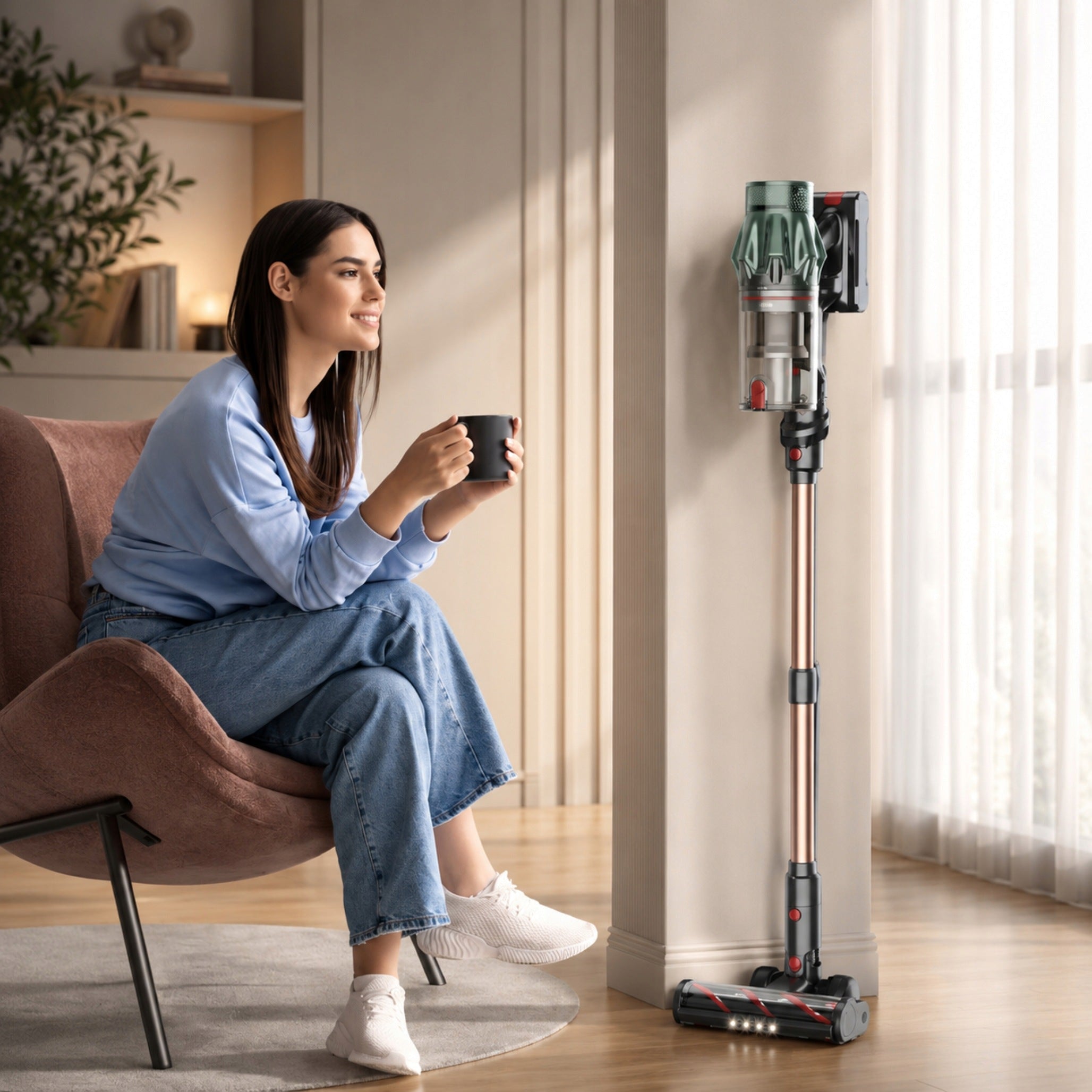 Upright vacuum cleaner Laresar V7 PRO yellow/gold POWERFUL set NEW Manufacturer code CJD1052