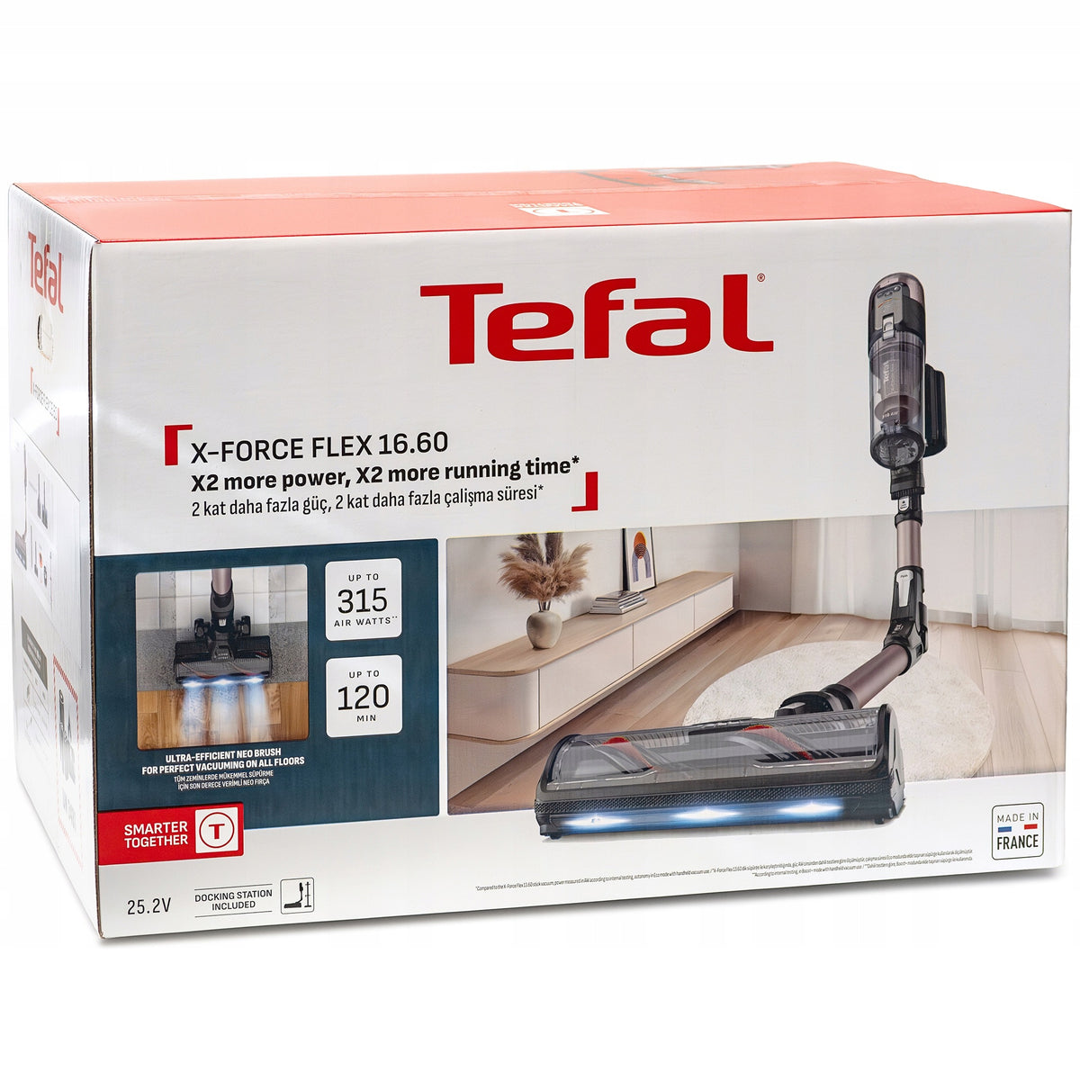 Upright vacuum cleaner Tefal X-Force Flex 16.60 TY9CD9 120min Washing function