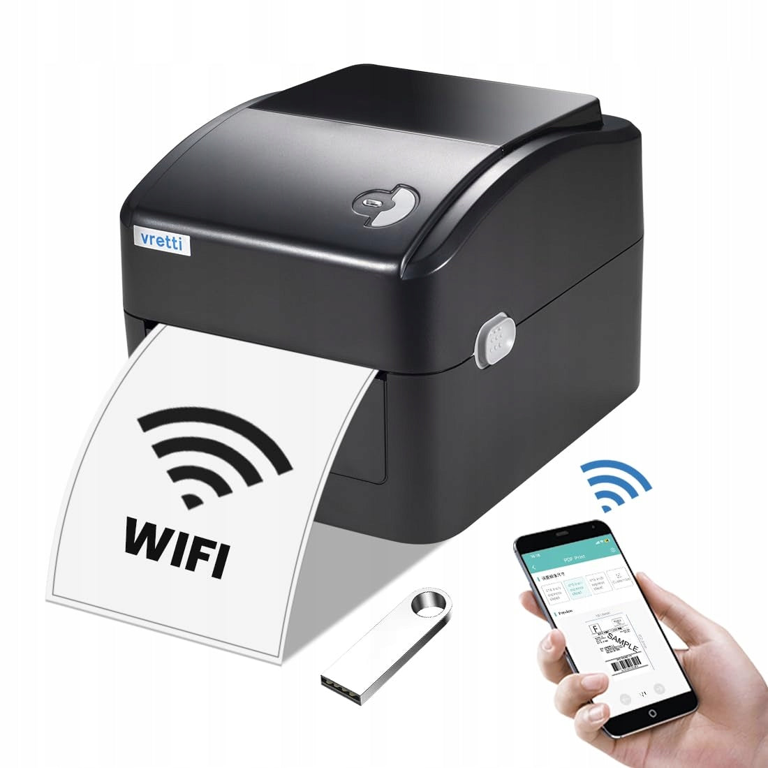 Usb 10x15cm WIFI courier label printer +2000 labels