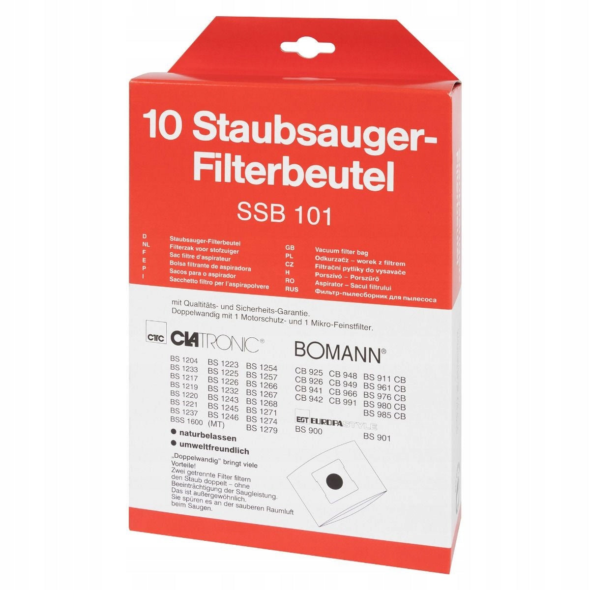 VACUUM CLEANER BAGS BS CLATRONIC, CB BOMANN, PROFI